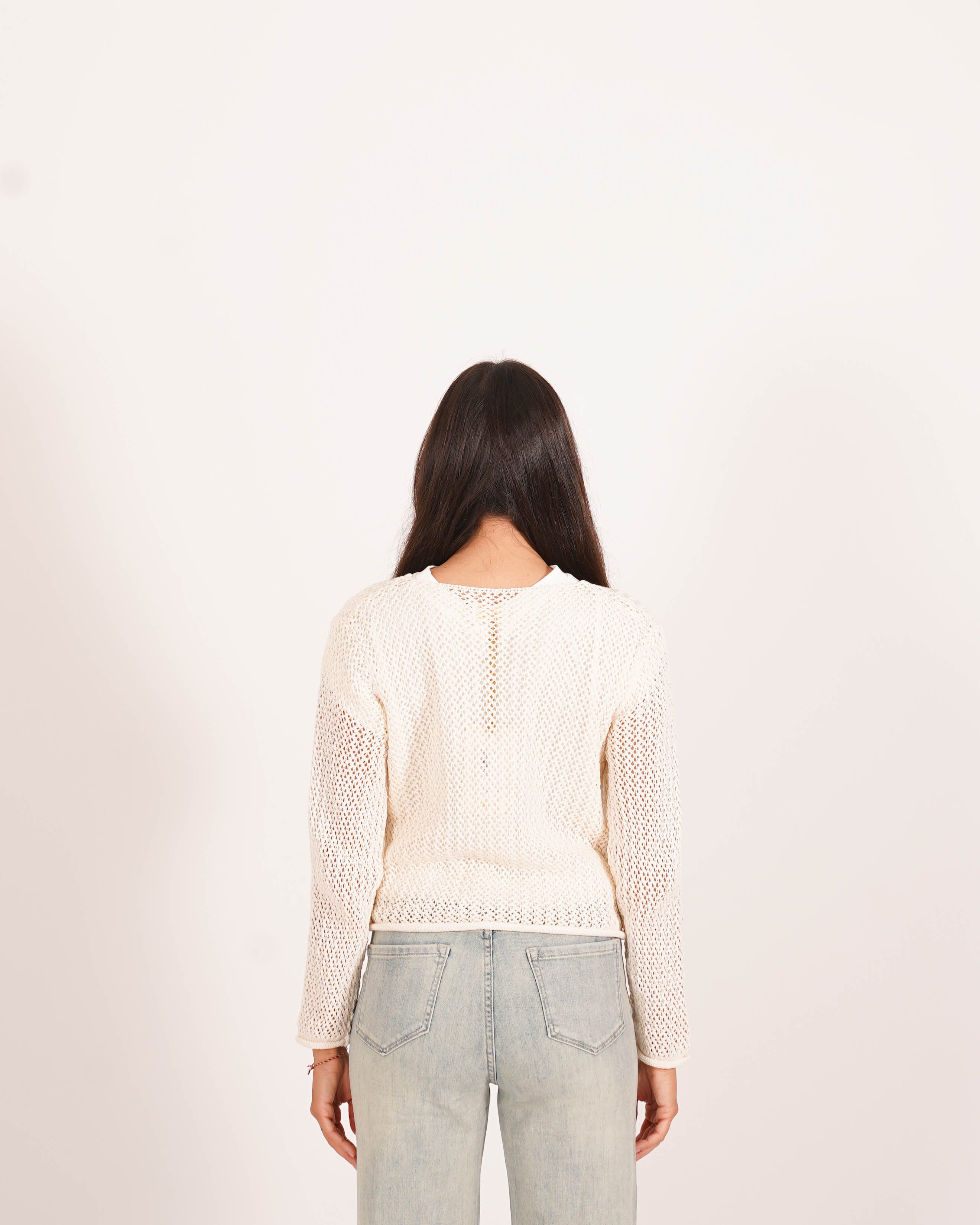 Cardigan in filo di cotone con bottoni oro e tasche frontali - Canarino