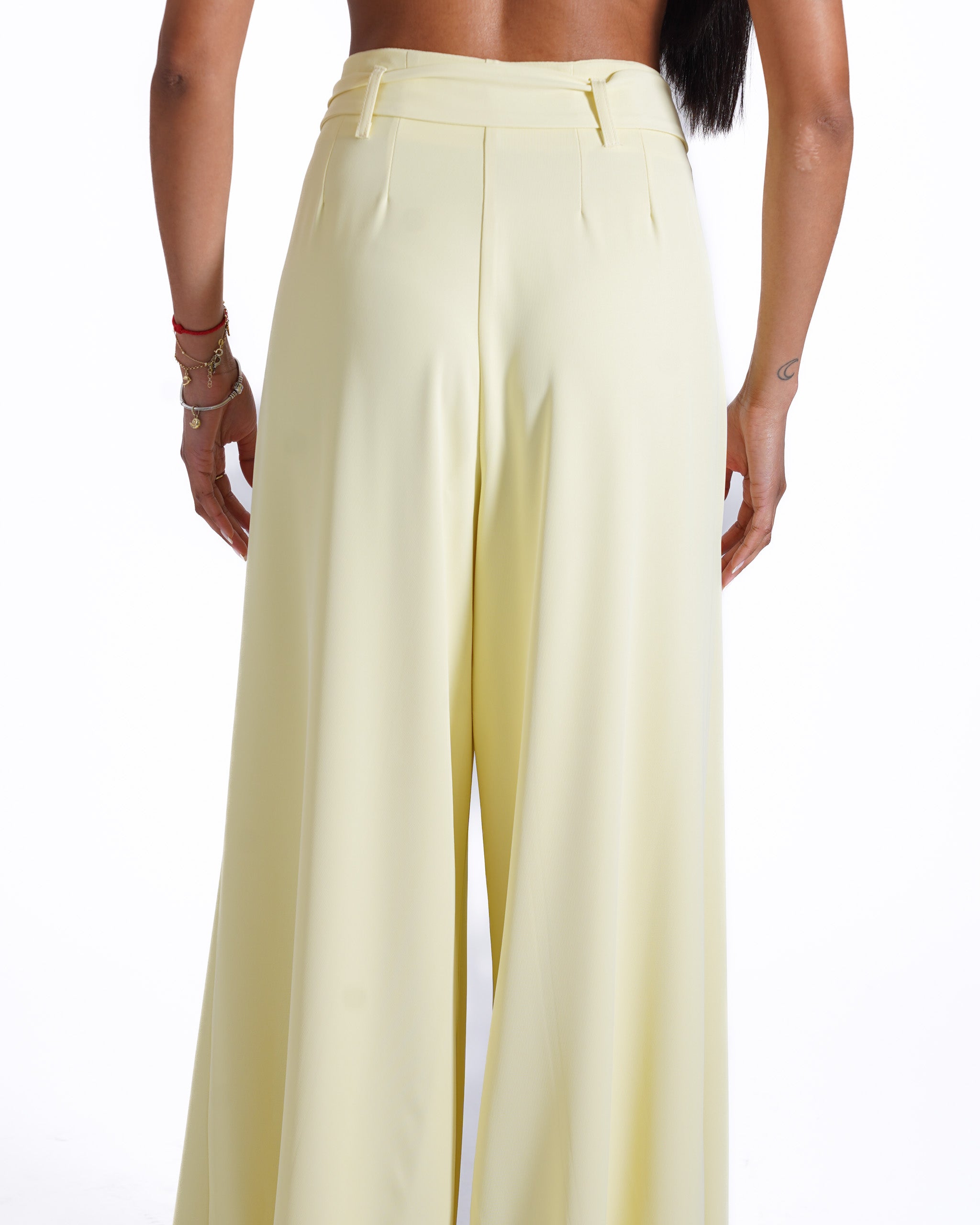 Pantaloni palazzo a vita alta in cady crepe - Ancilla