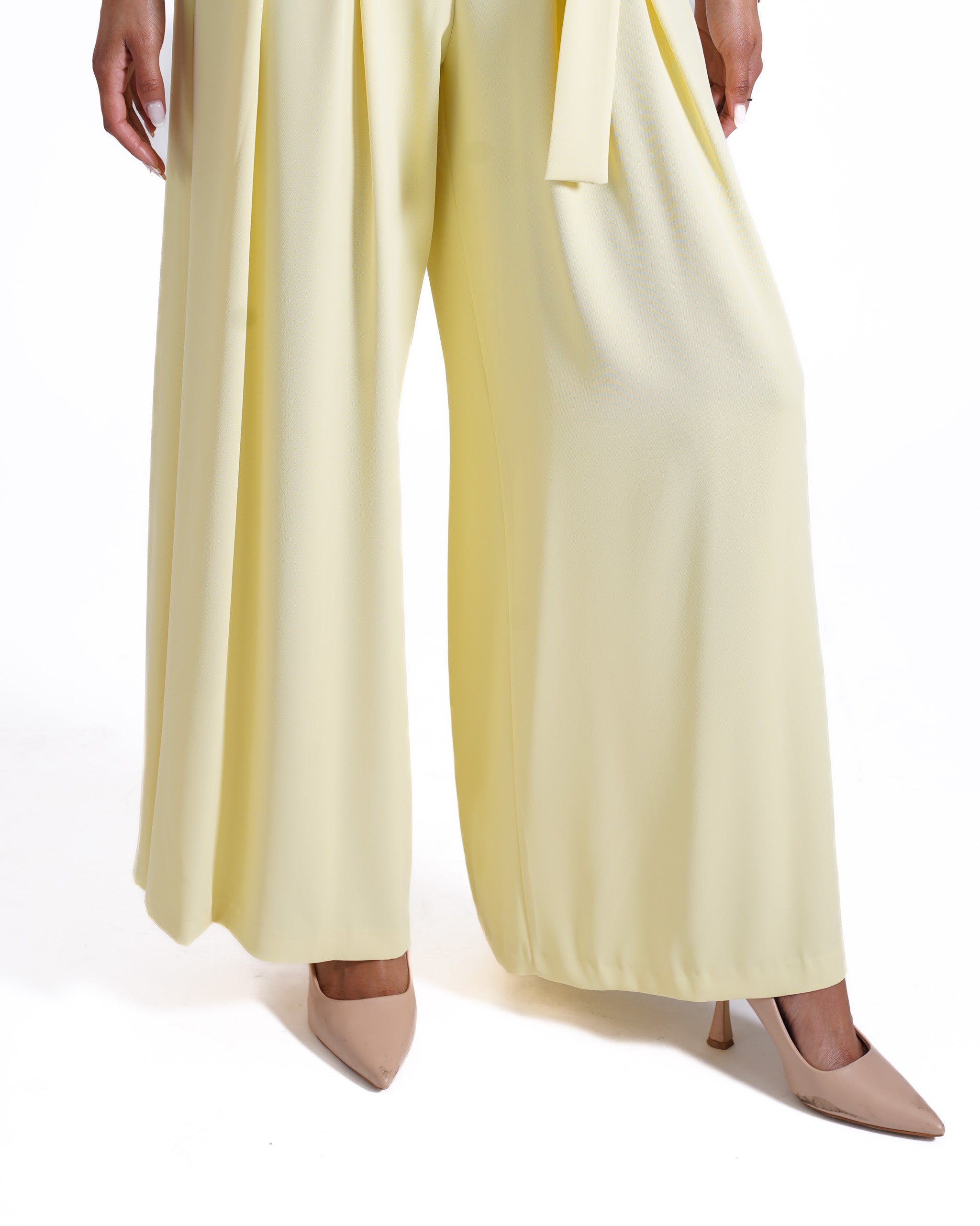 Pantaloni palazzo a vita alta in cady crepe - Ancilla