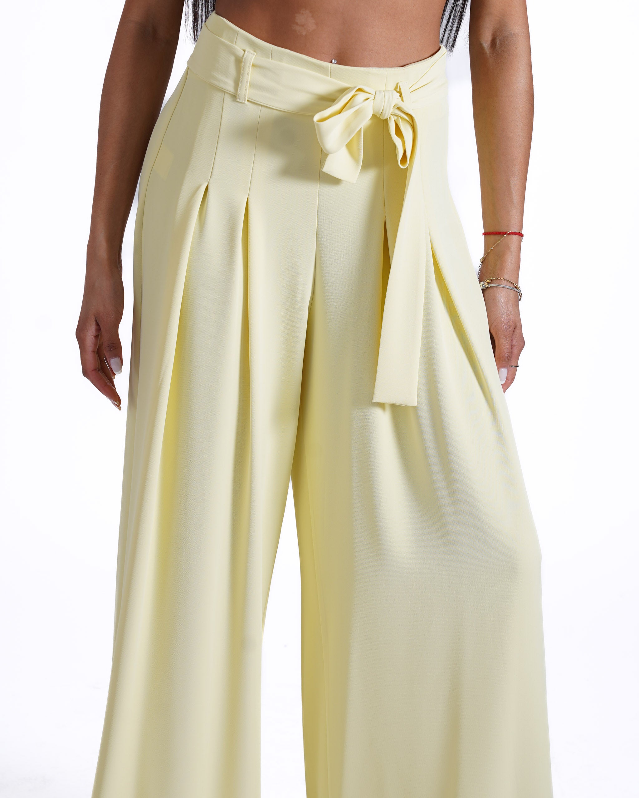 Pantaloni palazzo a vita alta in cady crepe - Ancilla