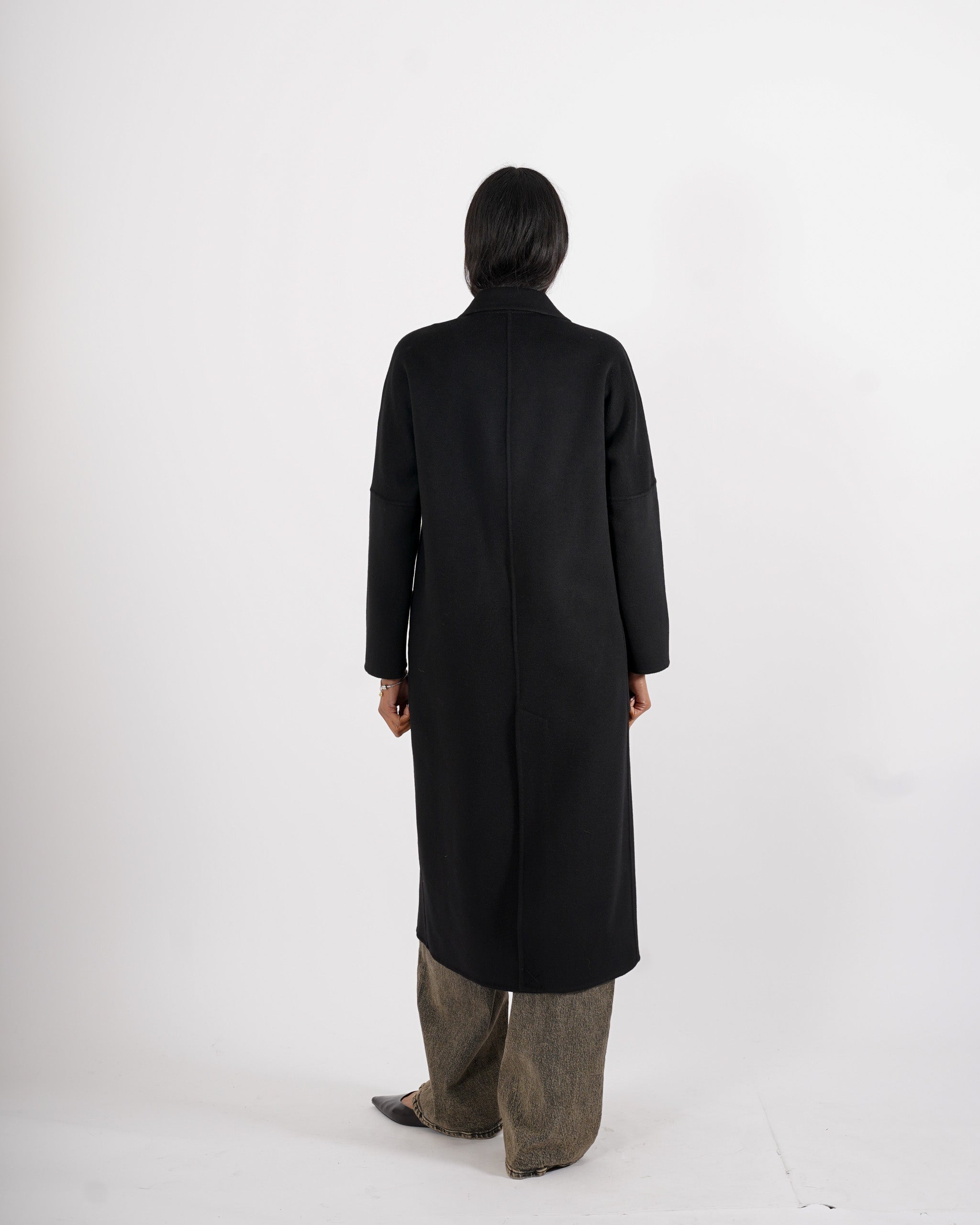 Cappotto lungo doppio petto in misto lana - Enola