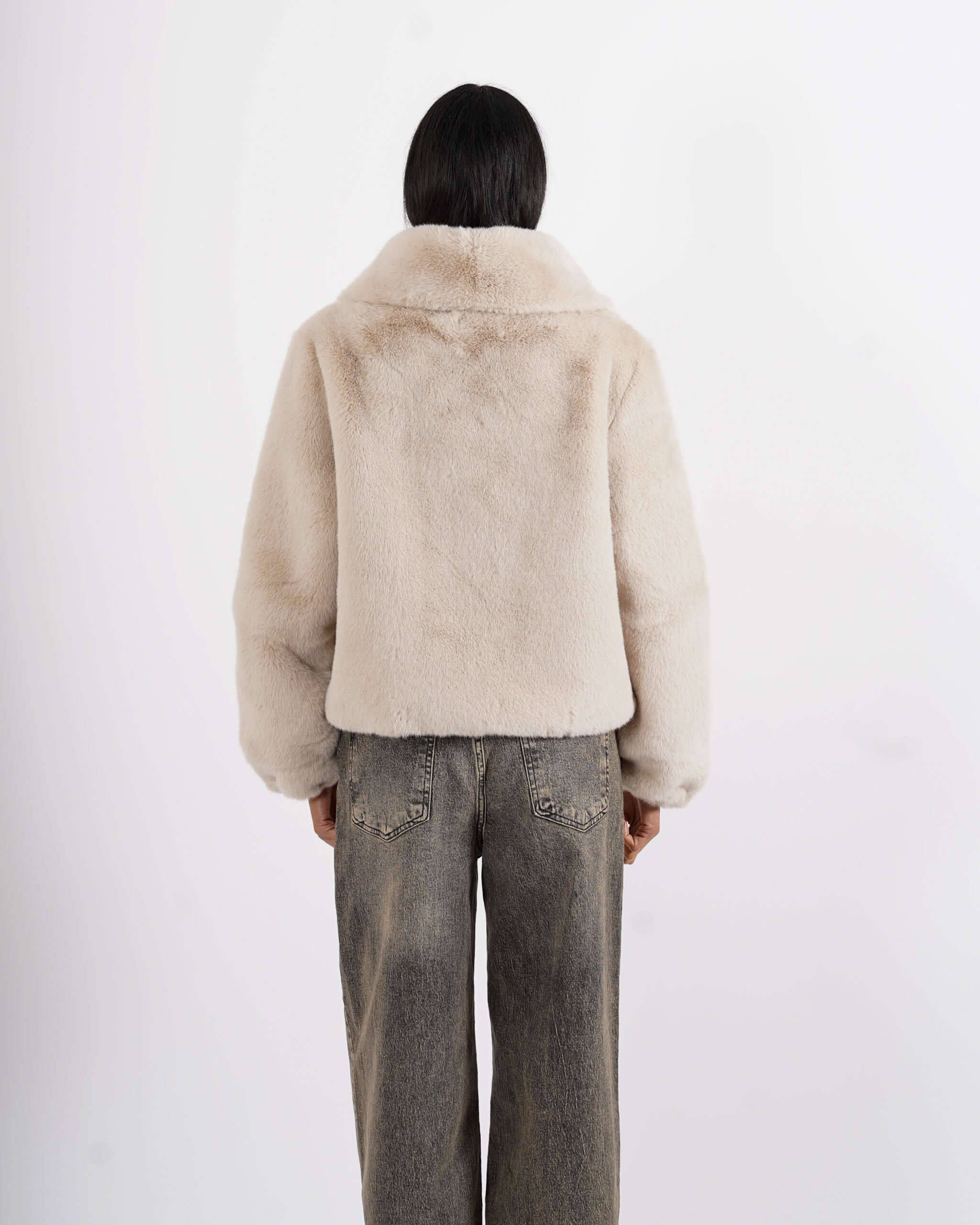 Bomber con cappuccio e zip in eco fur - Laguna - Hope Fashion