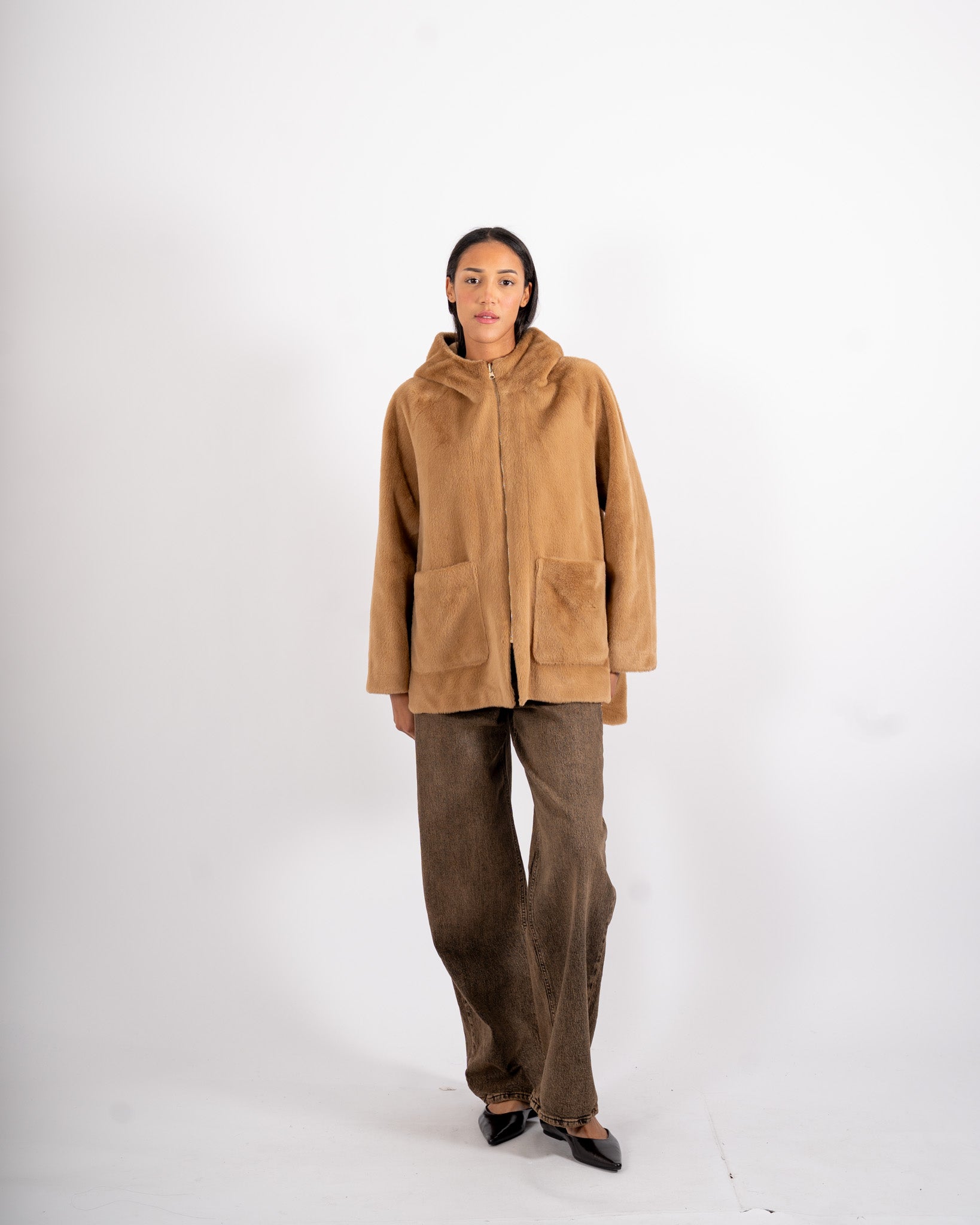Ecomontone reversibile con cappuccio e tasche - Melma