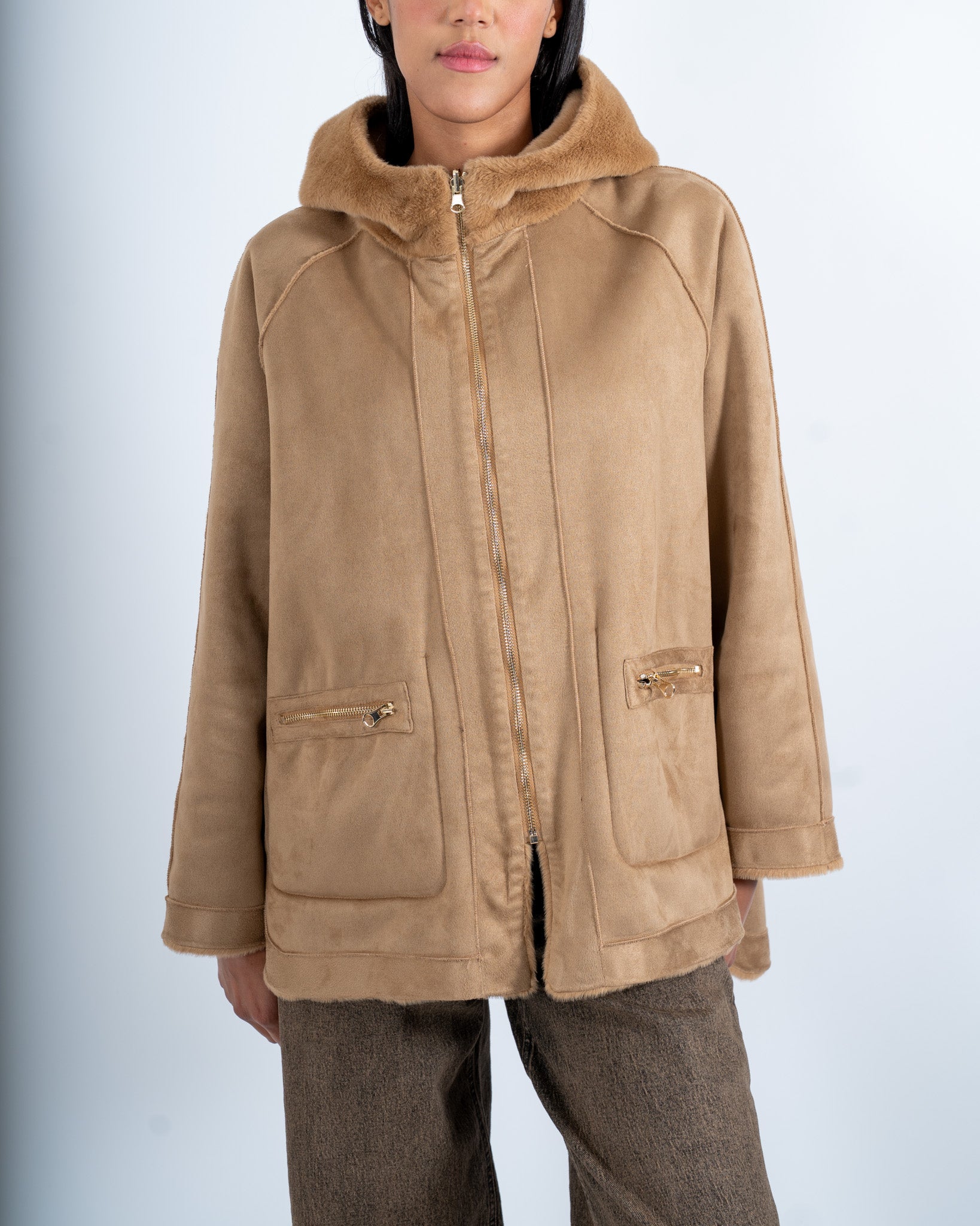 Ecomontone reversibile con cappuccio e tasche - Melma