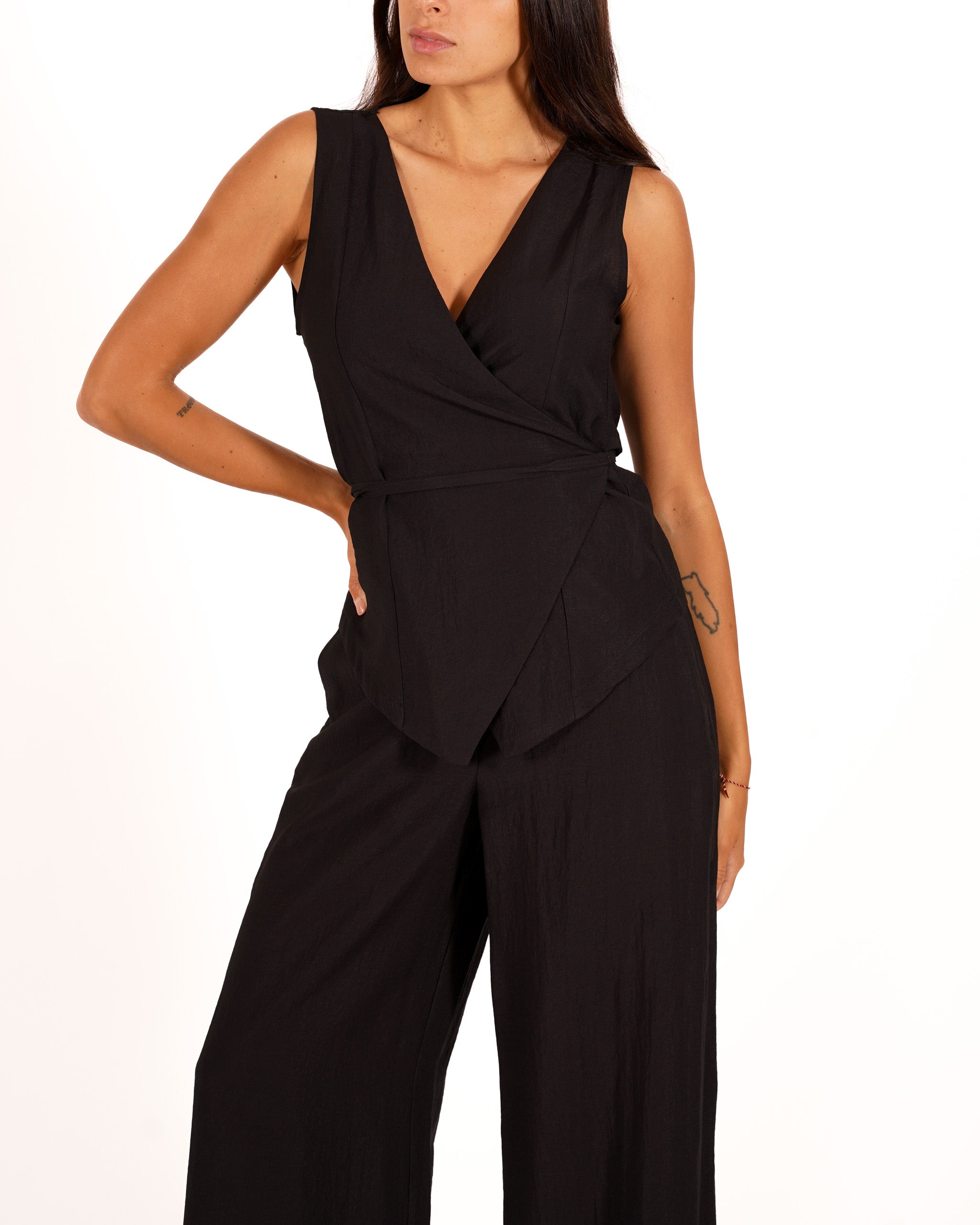 Coordinato gilet e pantaloni in ecofibra - Layla