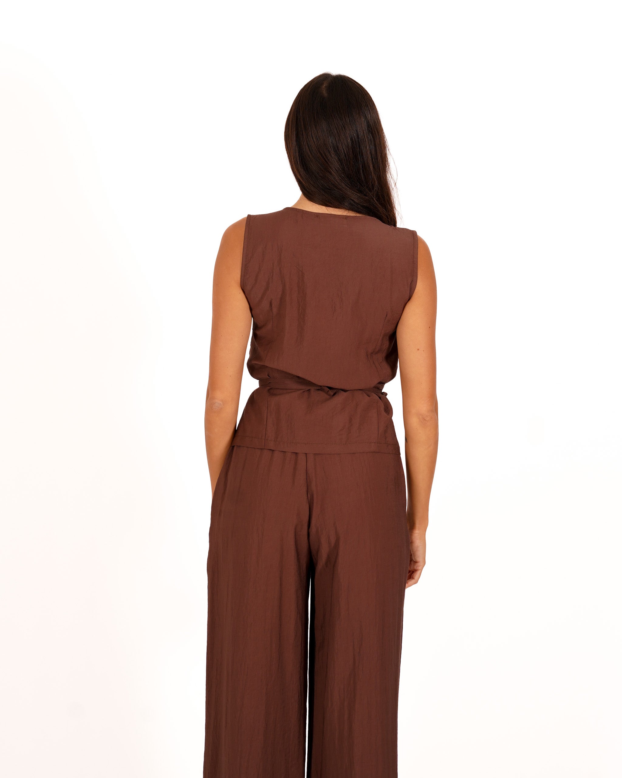 Coordinato gilet e pantaloni in ecofibra - Layla