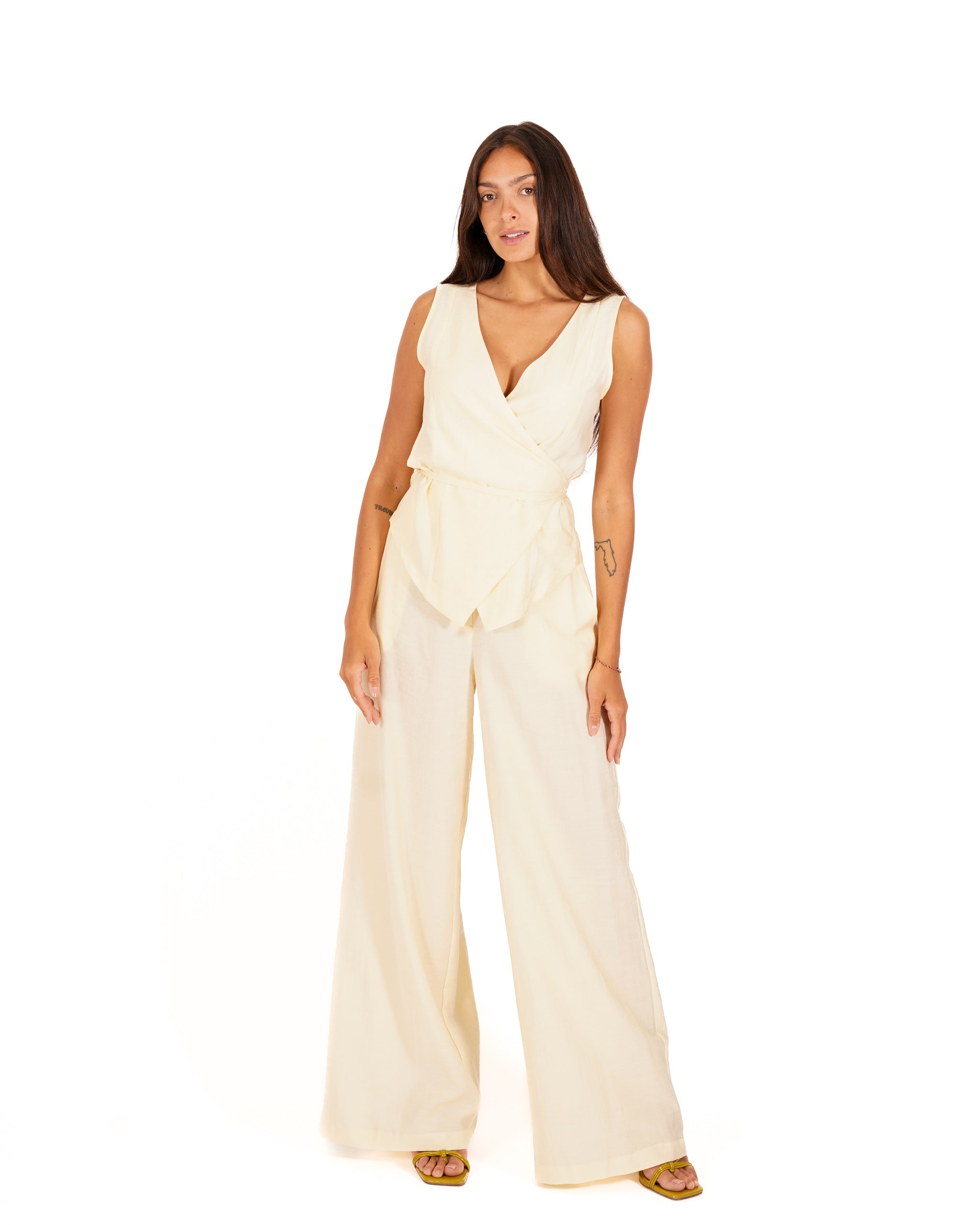 Coordinato gilet e pantaloni in ecofibra - Layla