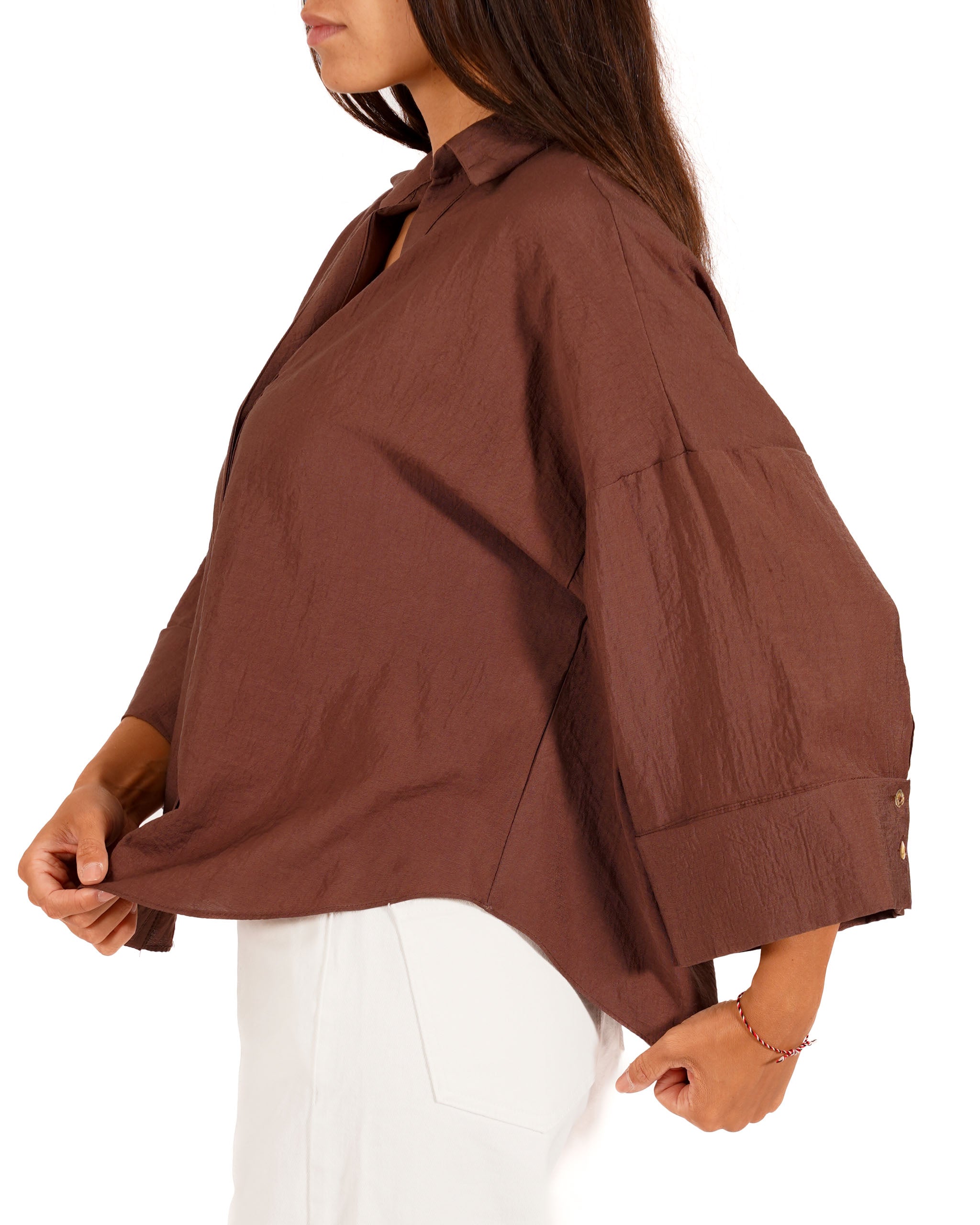 Camicia manica 3/4 in ecofibra - Heather