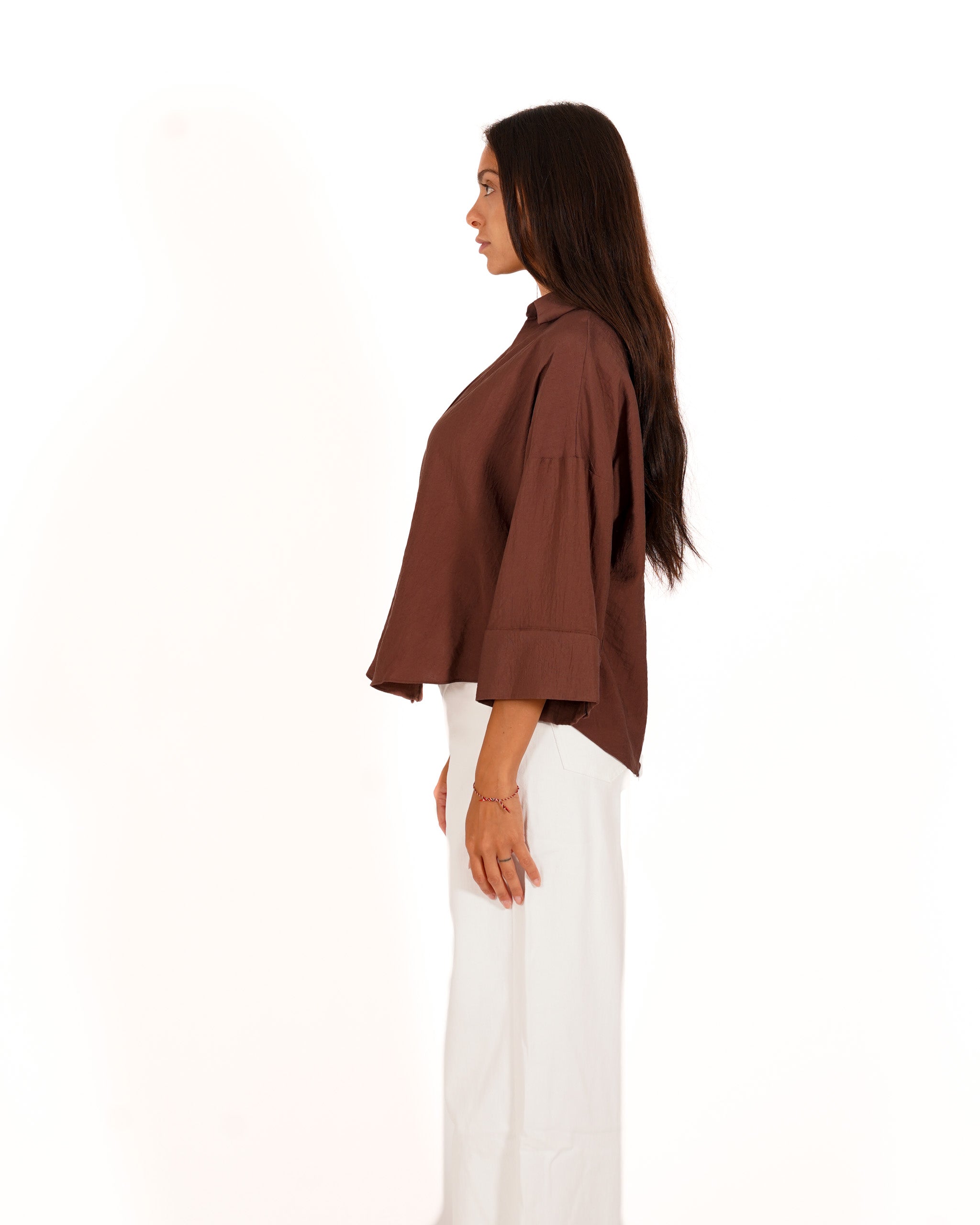 Camicia manica 3/4 in ecofibra - Heather