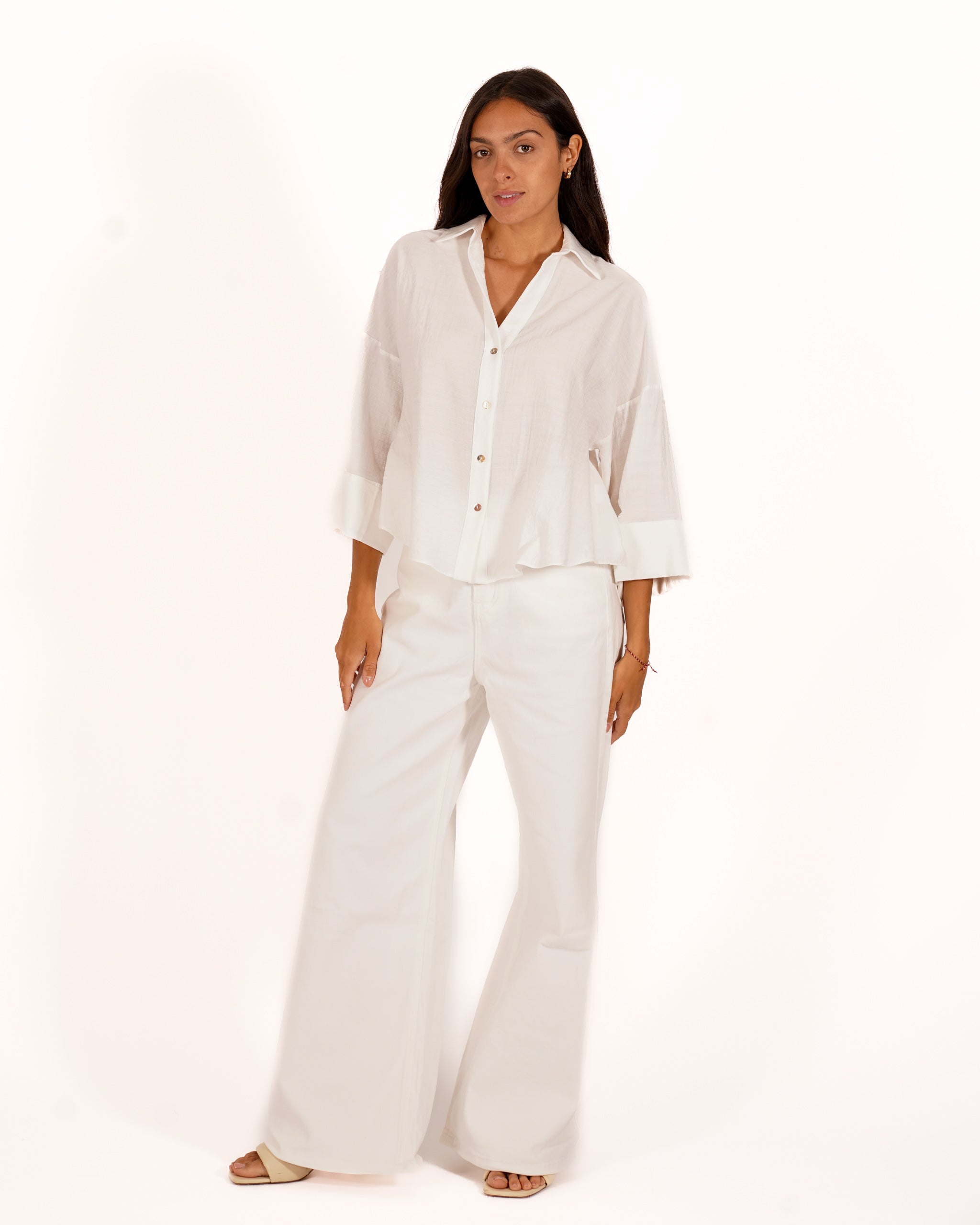 Camicia manica 3/4 in ecofibra - Heather