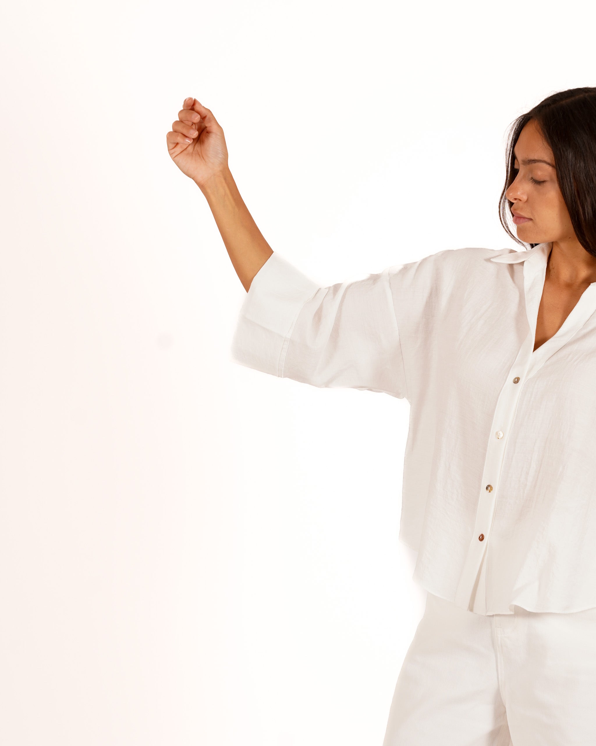 Camicia manica 3/4 in ecofibra - Heather