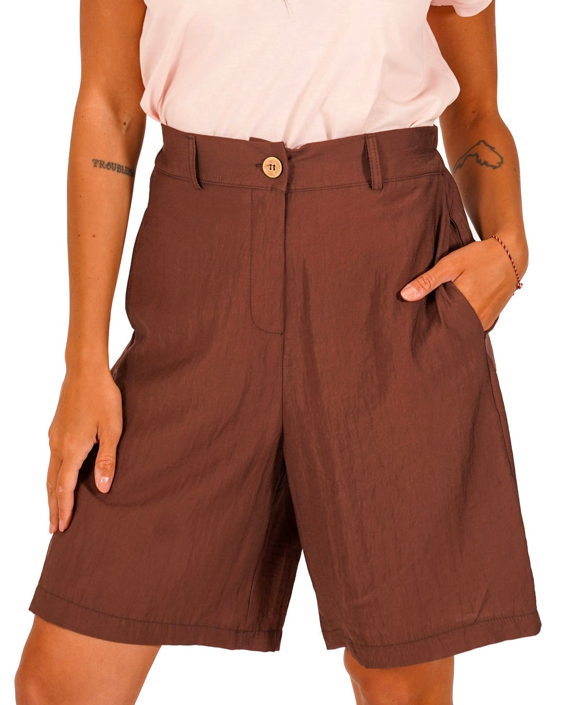 Bermuda con tasche in mano cotone - Iridea