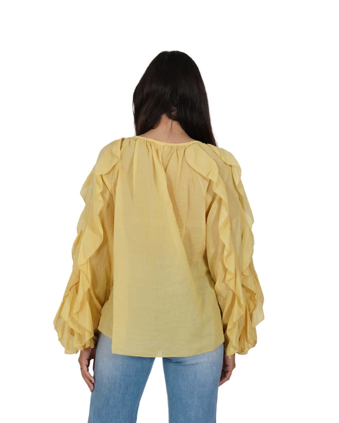 Camicia manica lunga con rouche - Maelle
