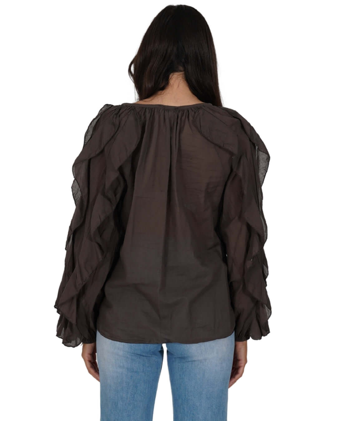Camicia manica lunga con rouche - Maelle