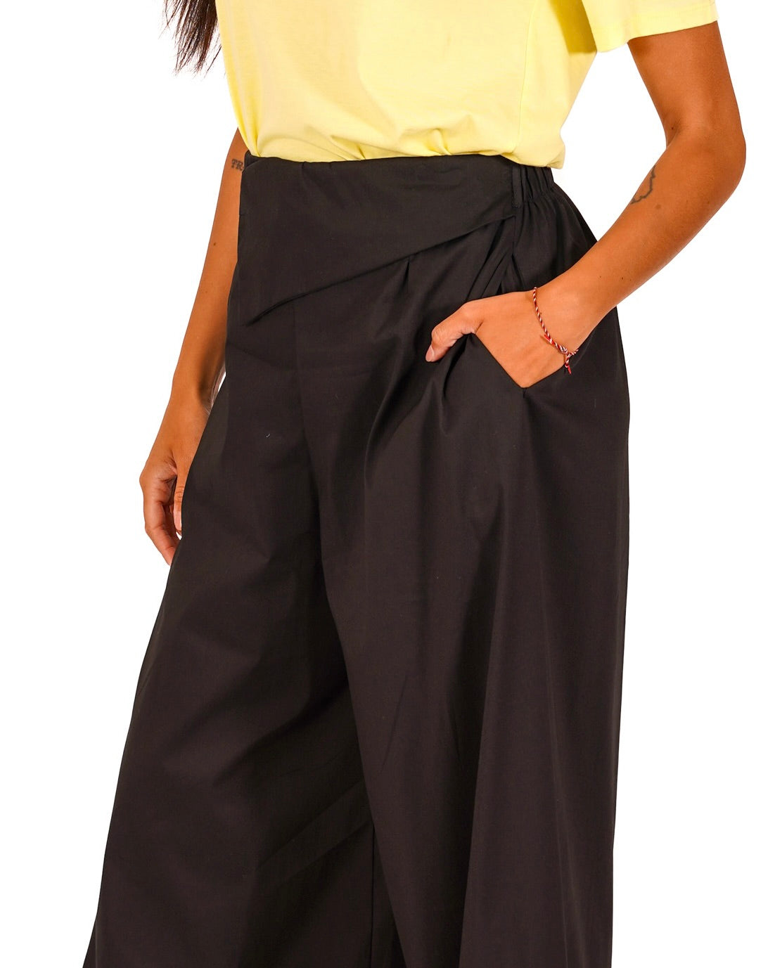 Pantaloni con baschina e tasche in cotone - Yvette