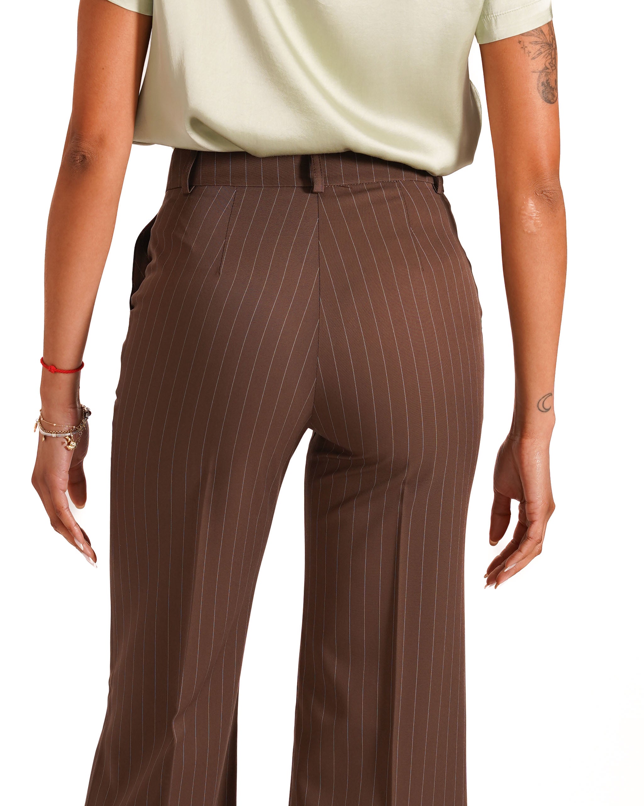 Pantaloni palazzo gessati a vita alta - Roberts