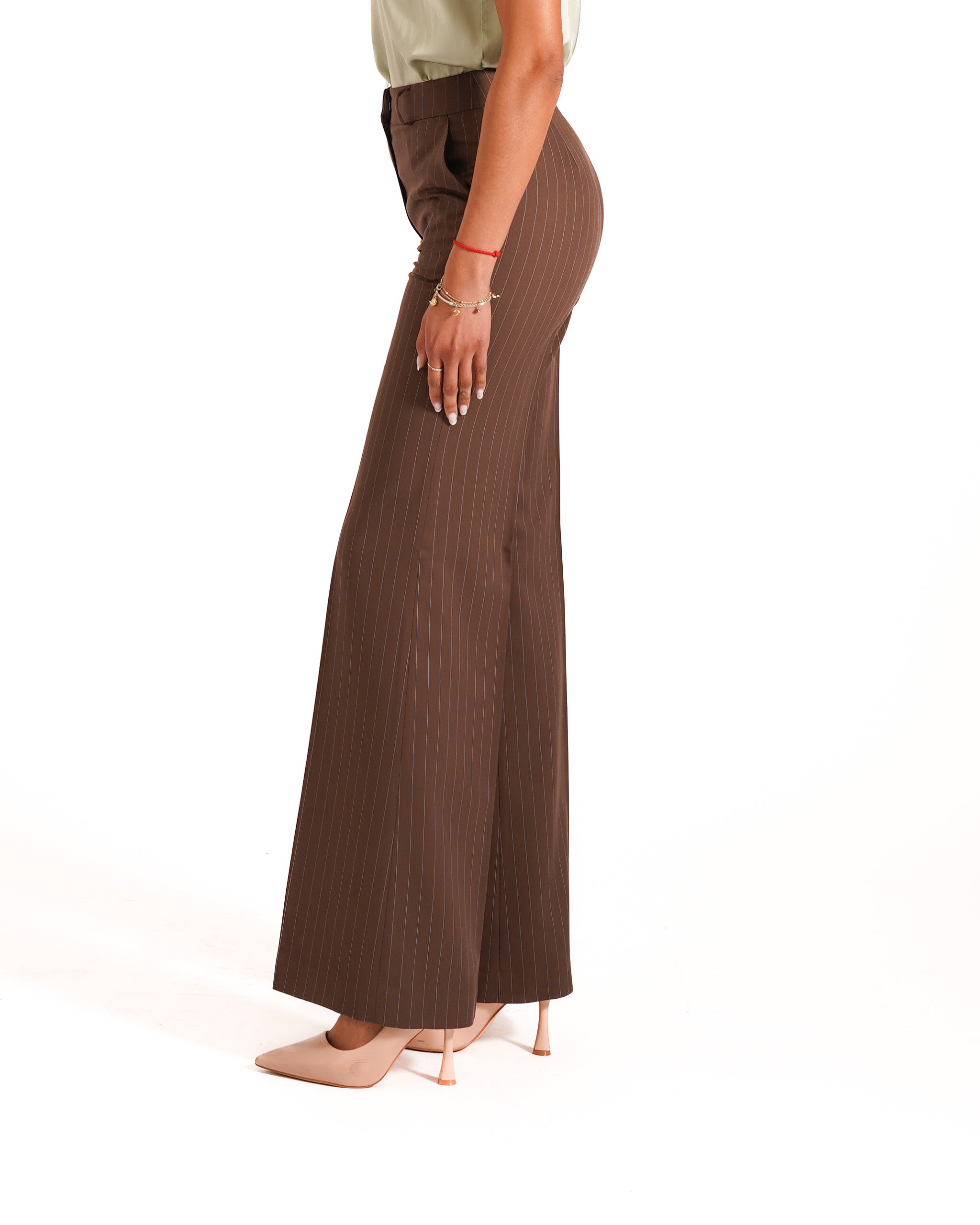 Pantaloni palazzo gessati a vita alta - Roberts