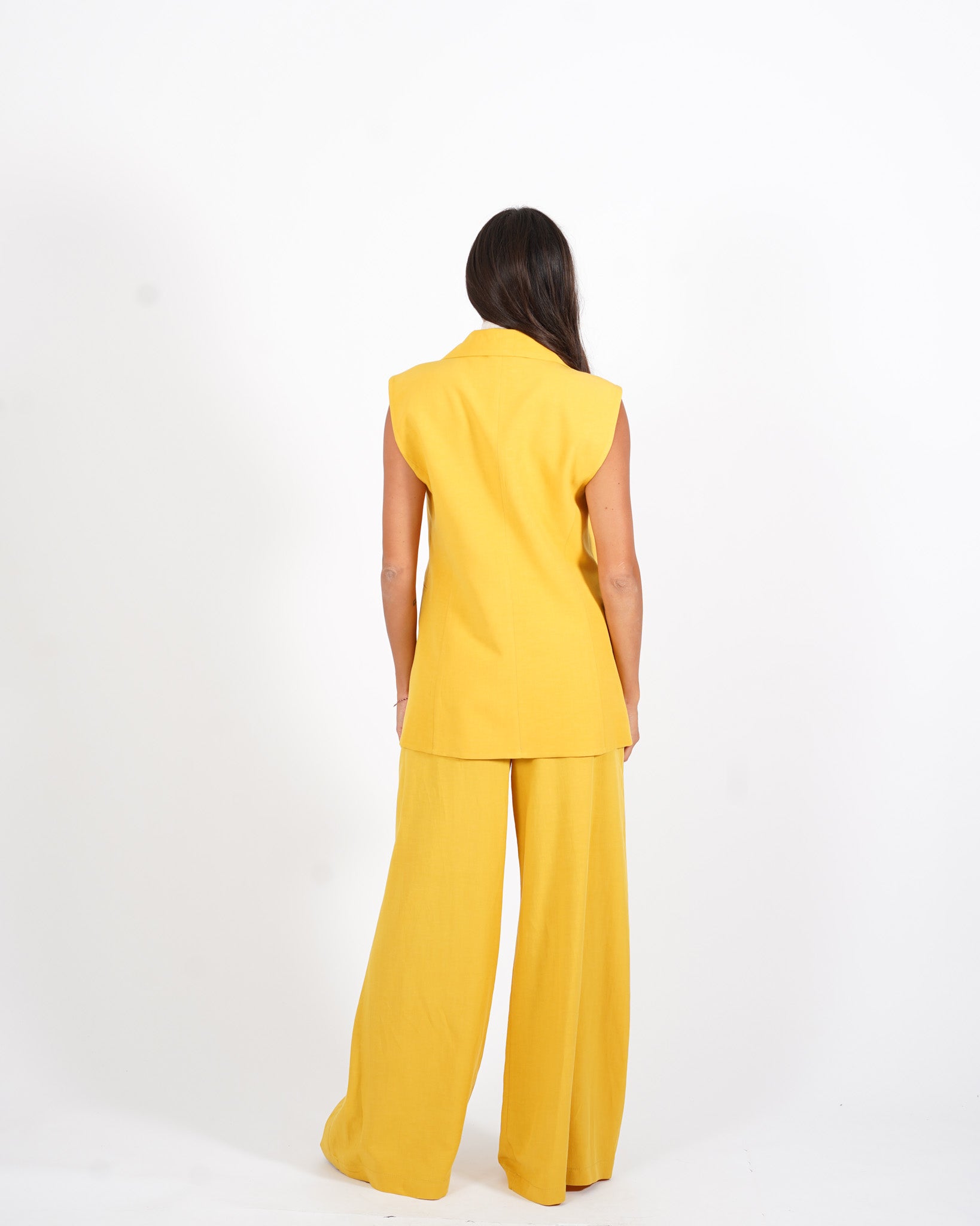 Coordinato misto lino gilet e pantaloni - Danila