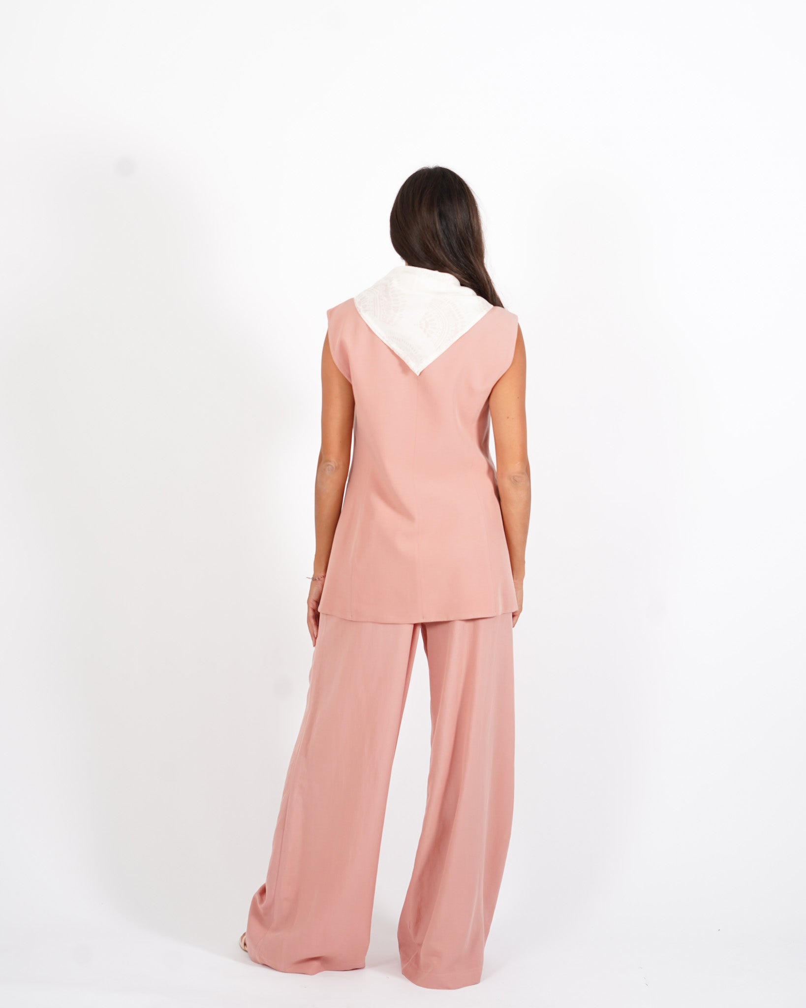 Coordinato misto lino gilet e pantaloni - Danila