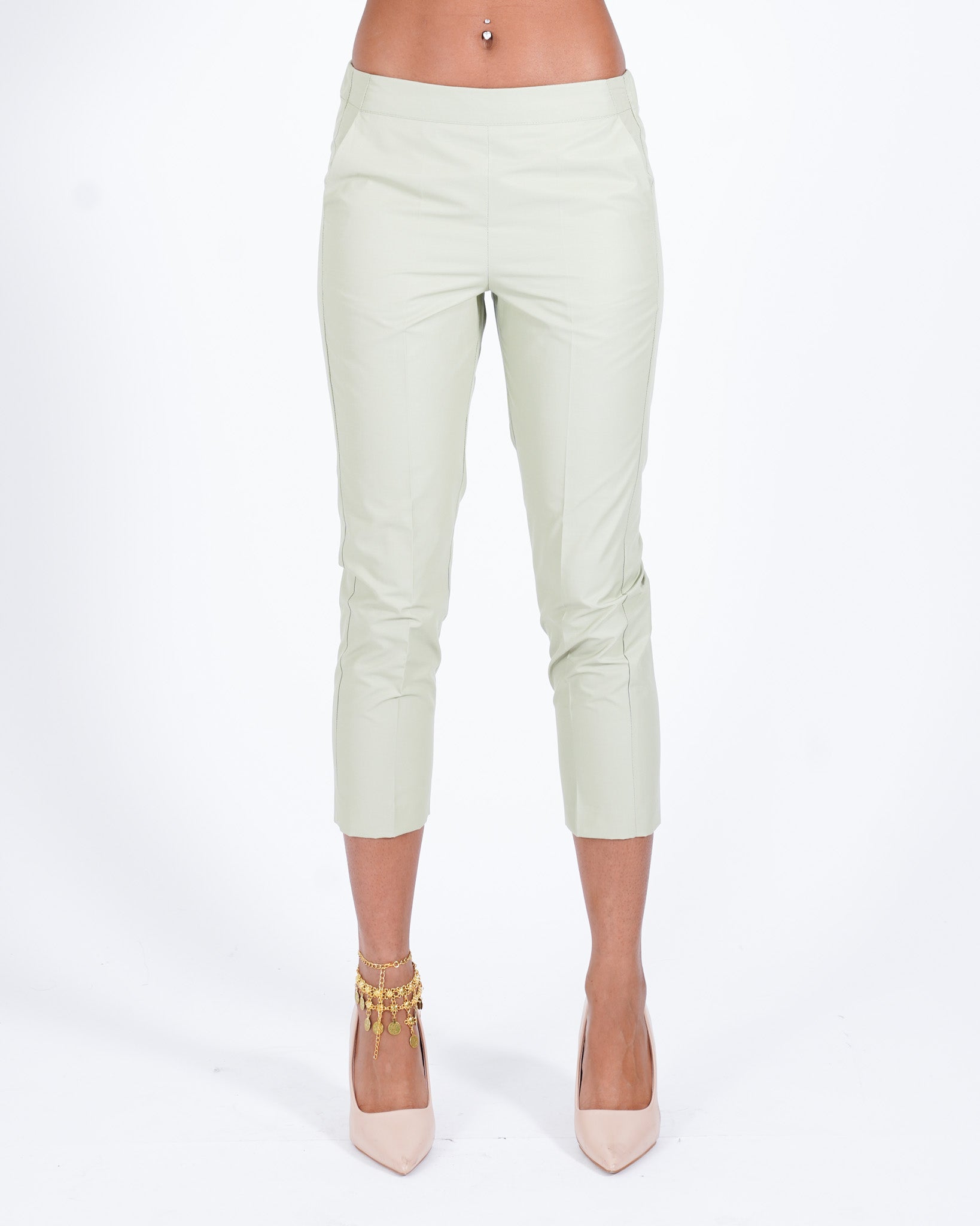 Pantaloni slim fit in tessuto di cotone con tasche ed elastico sul retro - Judas