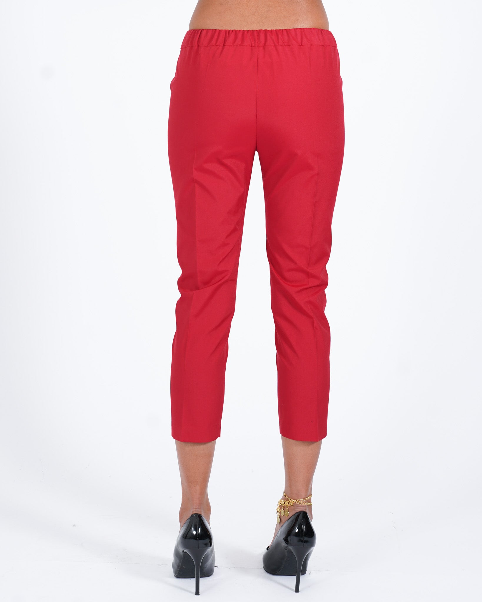 Pantaloni slim fit in tessuto di cotone con tasche ed elastico sul retro - Judas