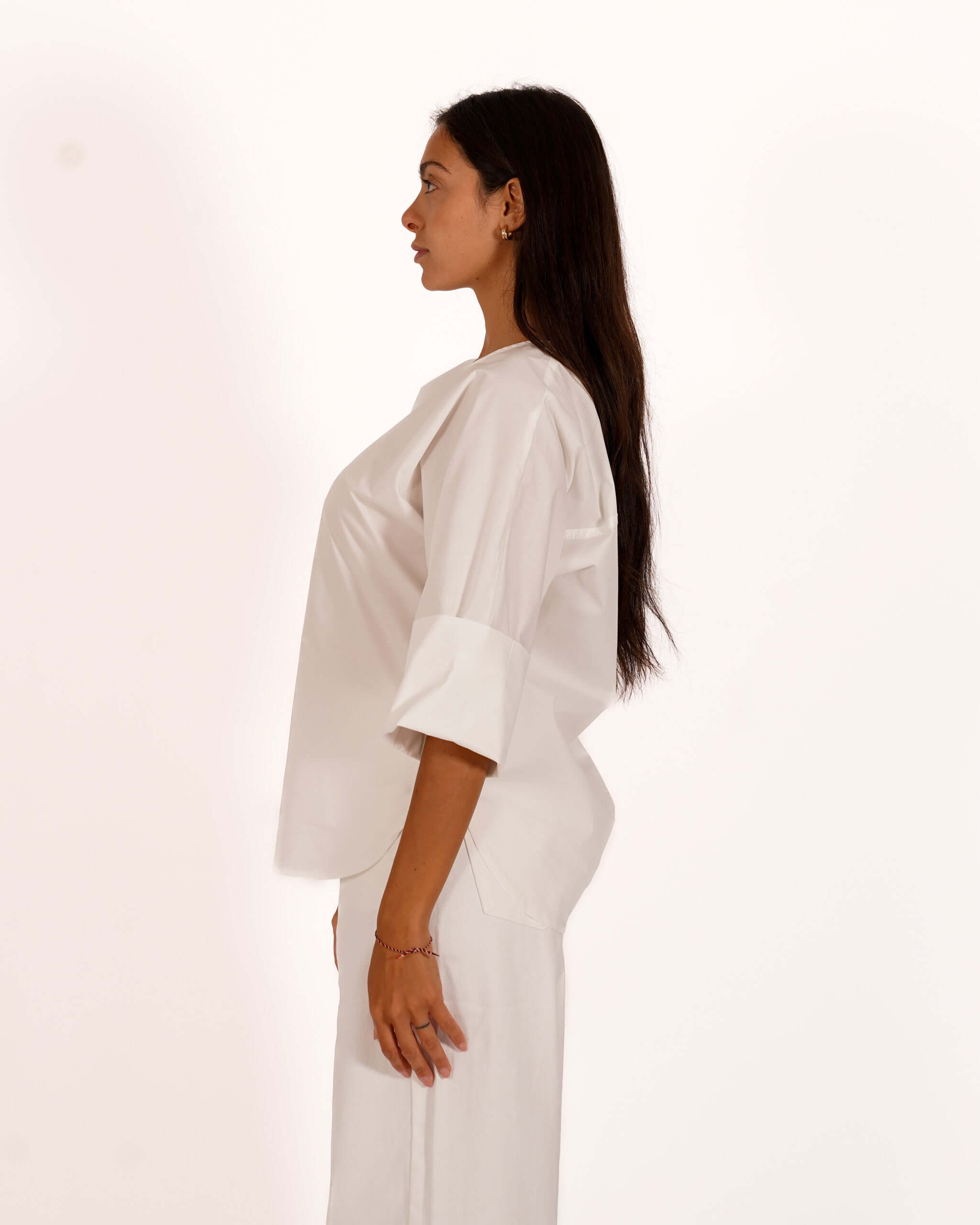 Blusa girocollo manica 3/4 con risvolto - Chanel