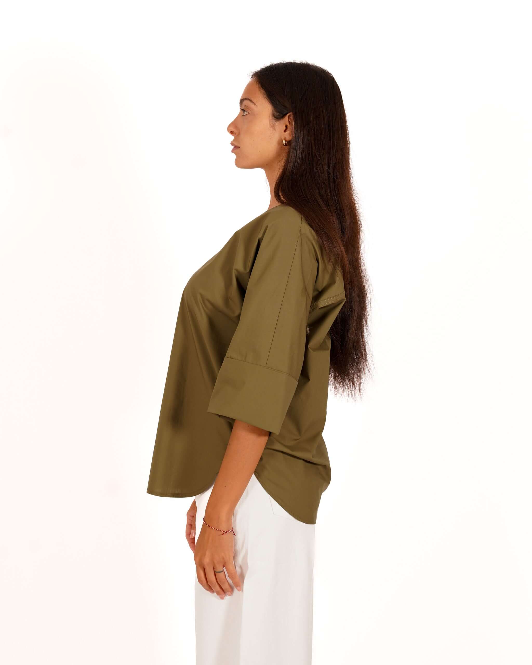 Blusa girocollo manica 3/4 con risvolto - Chanel