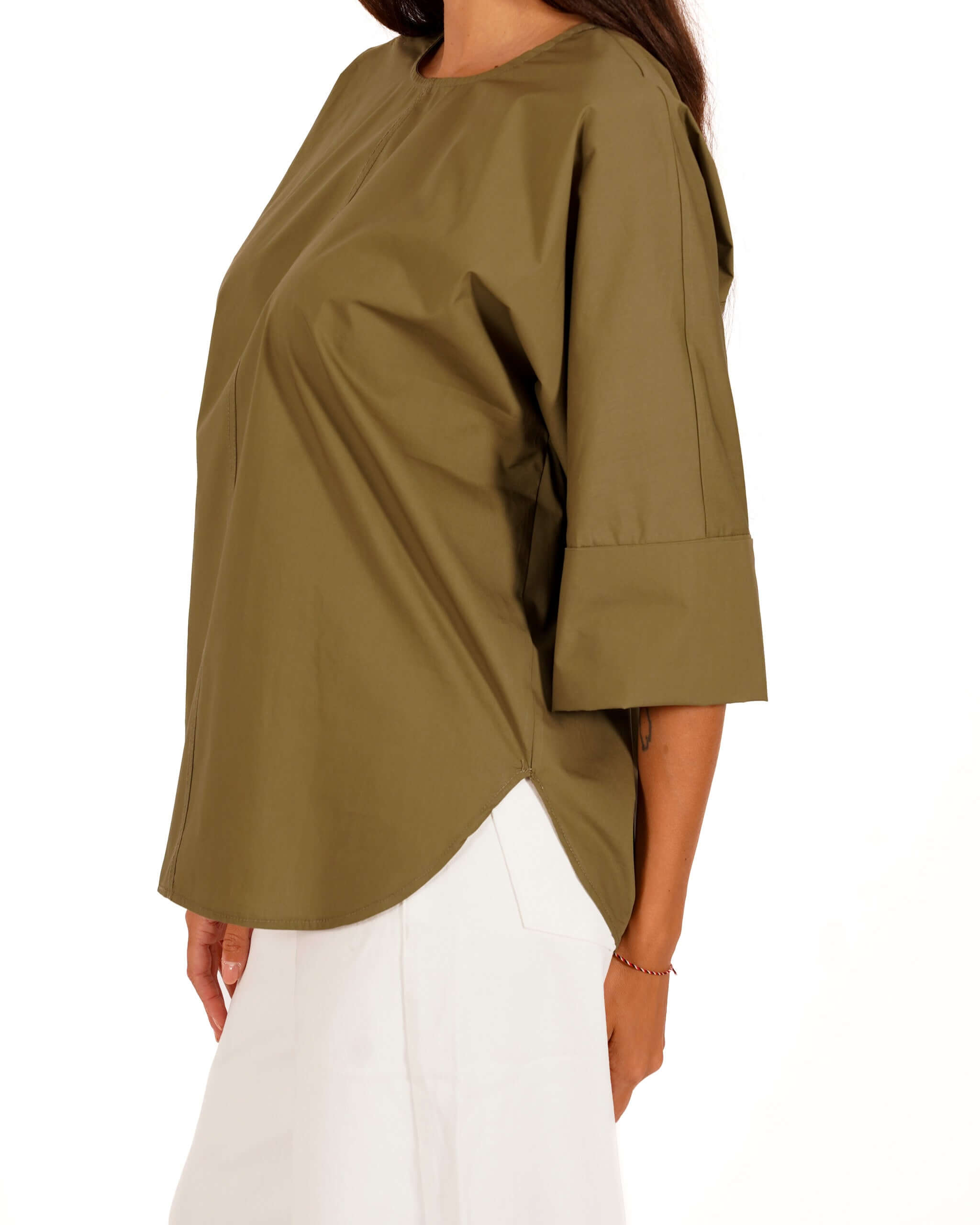 Blusa girocollo manica 3/4 con risvolto - Chanel