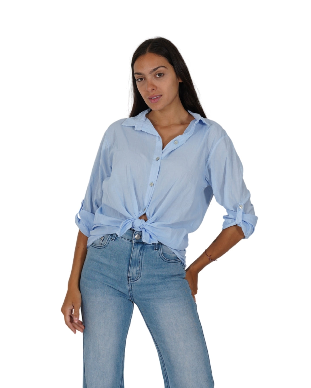 Camicia con nodo e risvolto su manica - Nuciari