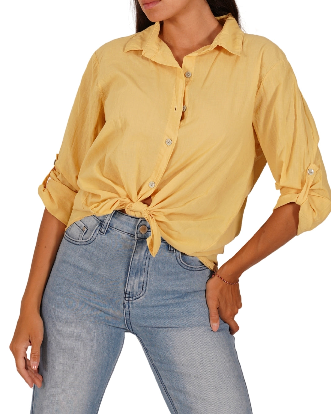 Camicia con nodo e risvolto su manica - Nuciari