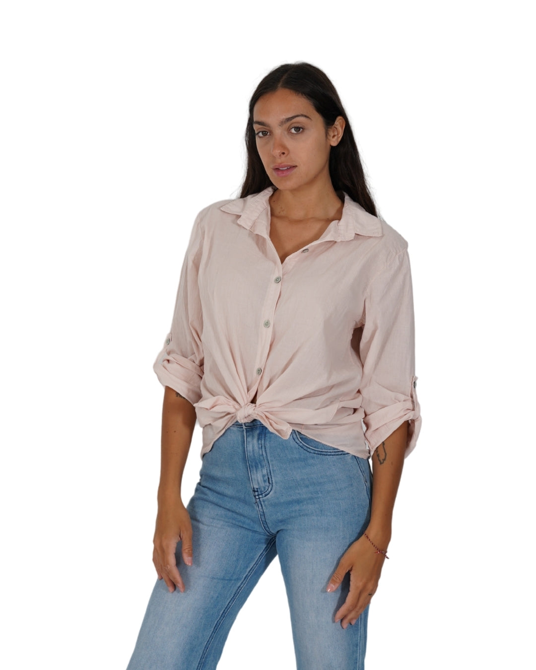 Camicia con nodo e risvolto su manica - Nuciari