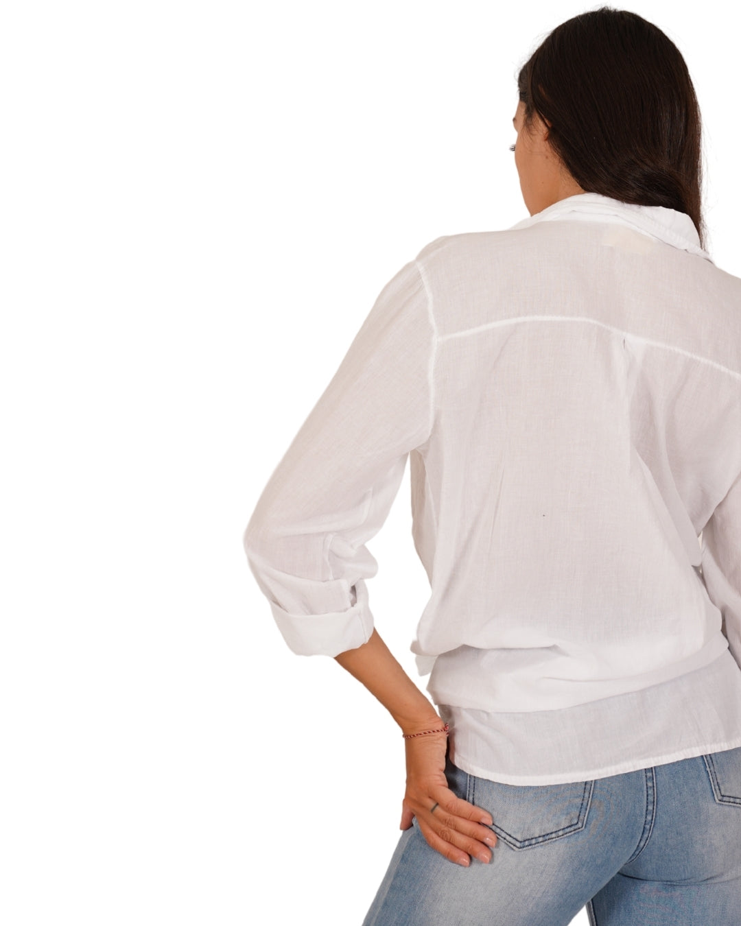 Camicia con nodo e risvolto su manica - Nuciari