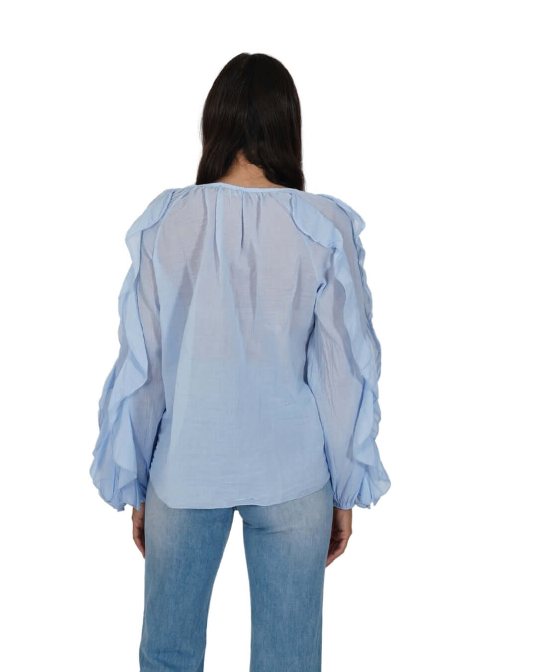 Camicia manica lunga con rouche - Maelle