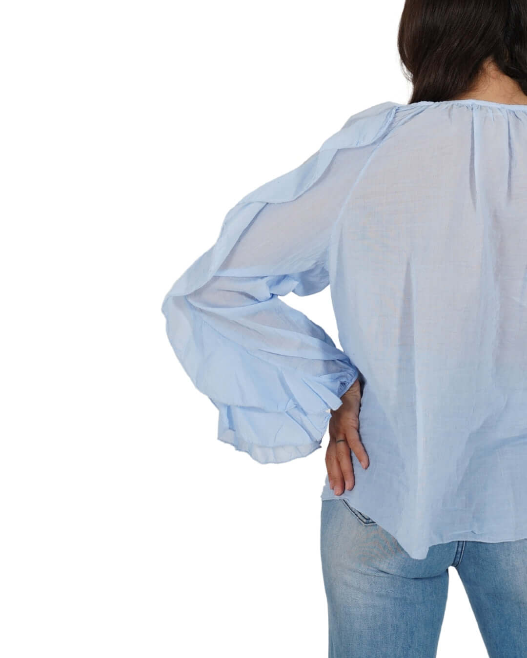 Camicia manica lunga con rouche - Maelle