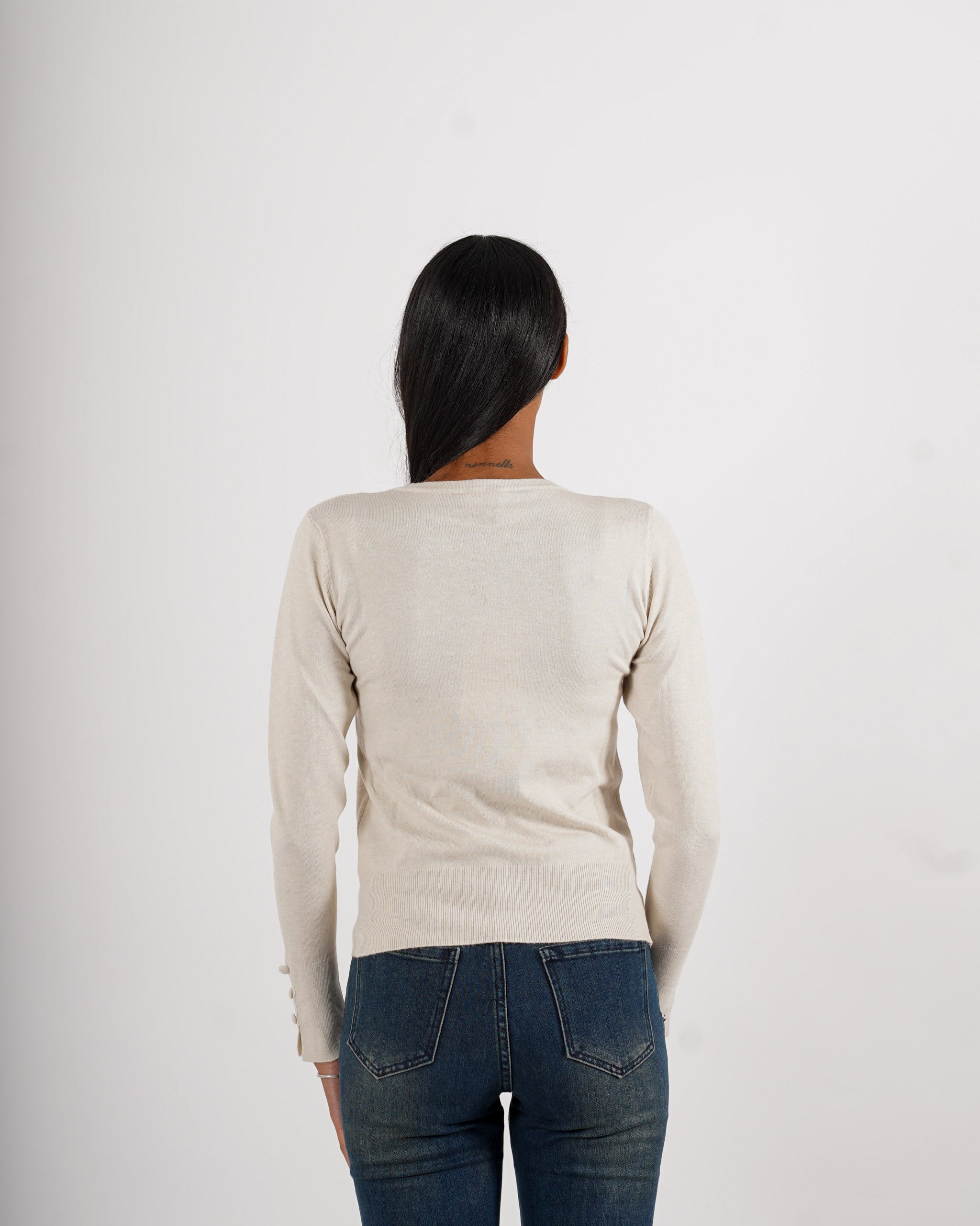 Maglia girocollo slim fit in mano viscosa - Canapa