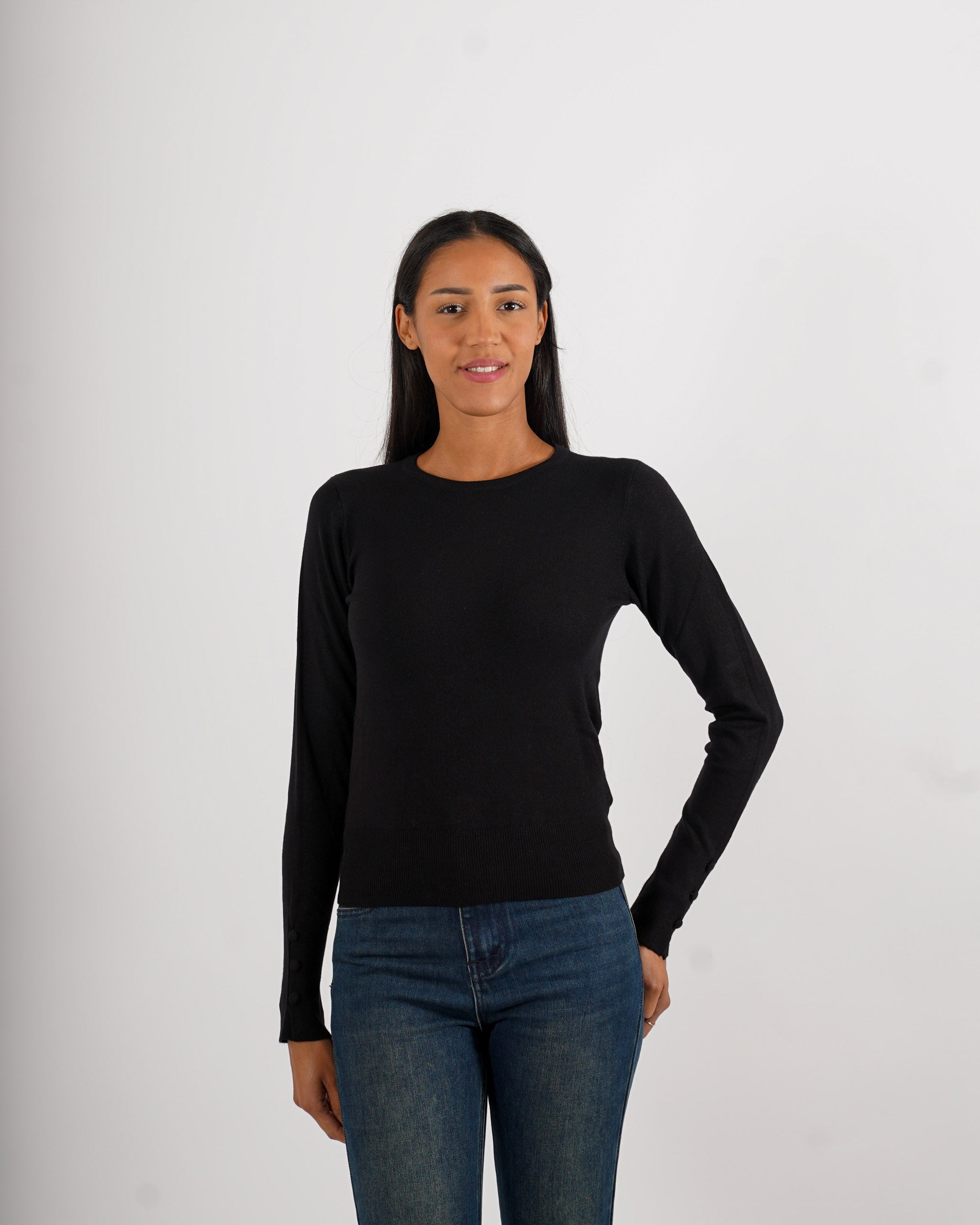 Maglia girocollo slim fit in mano viscosa - Canapa