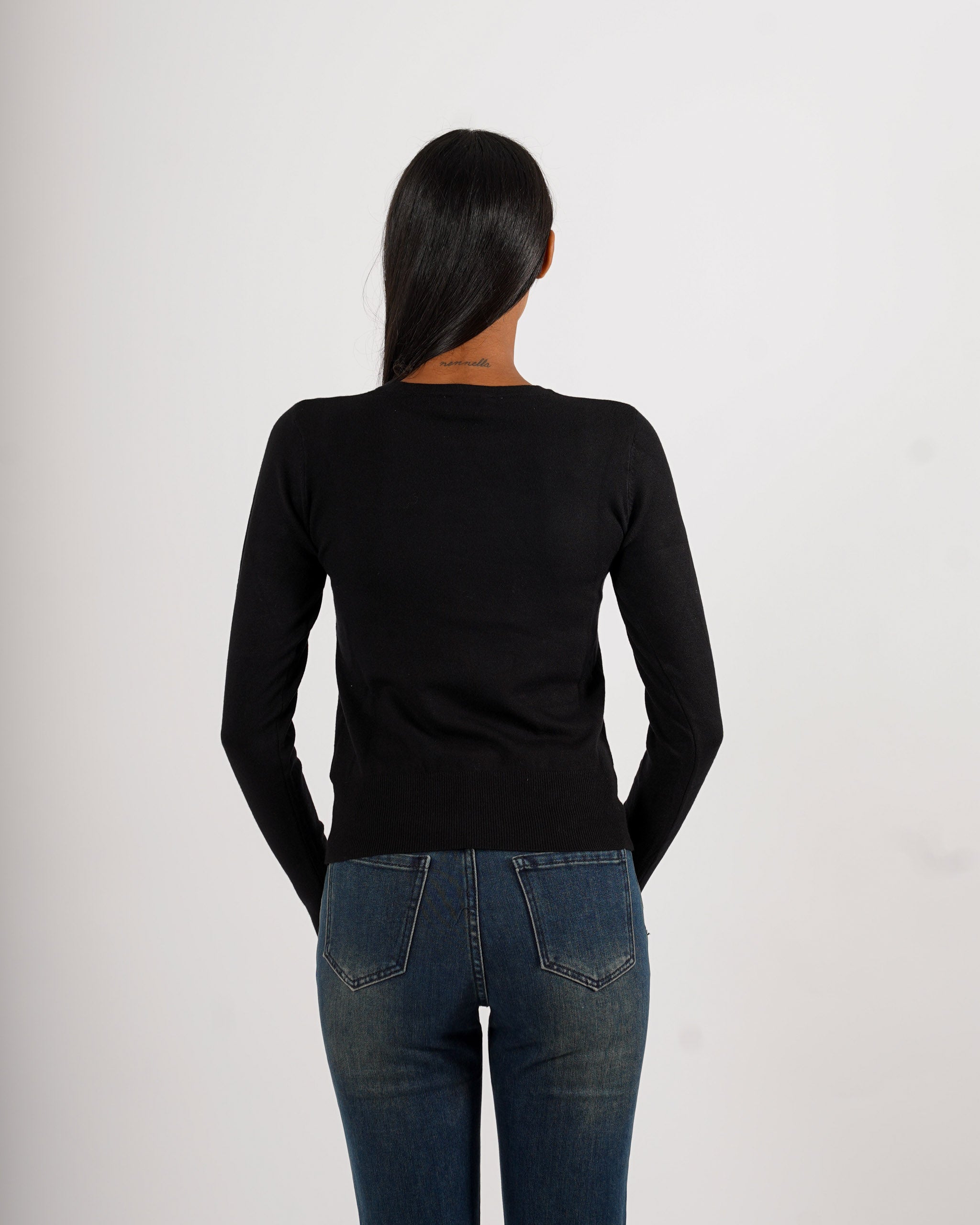 Maglia girocollo slim fit in mano viscosa - Canapa