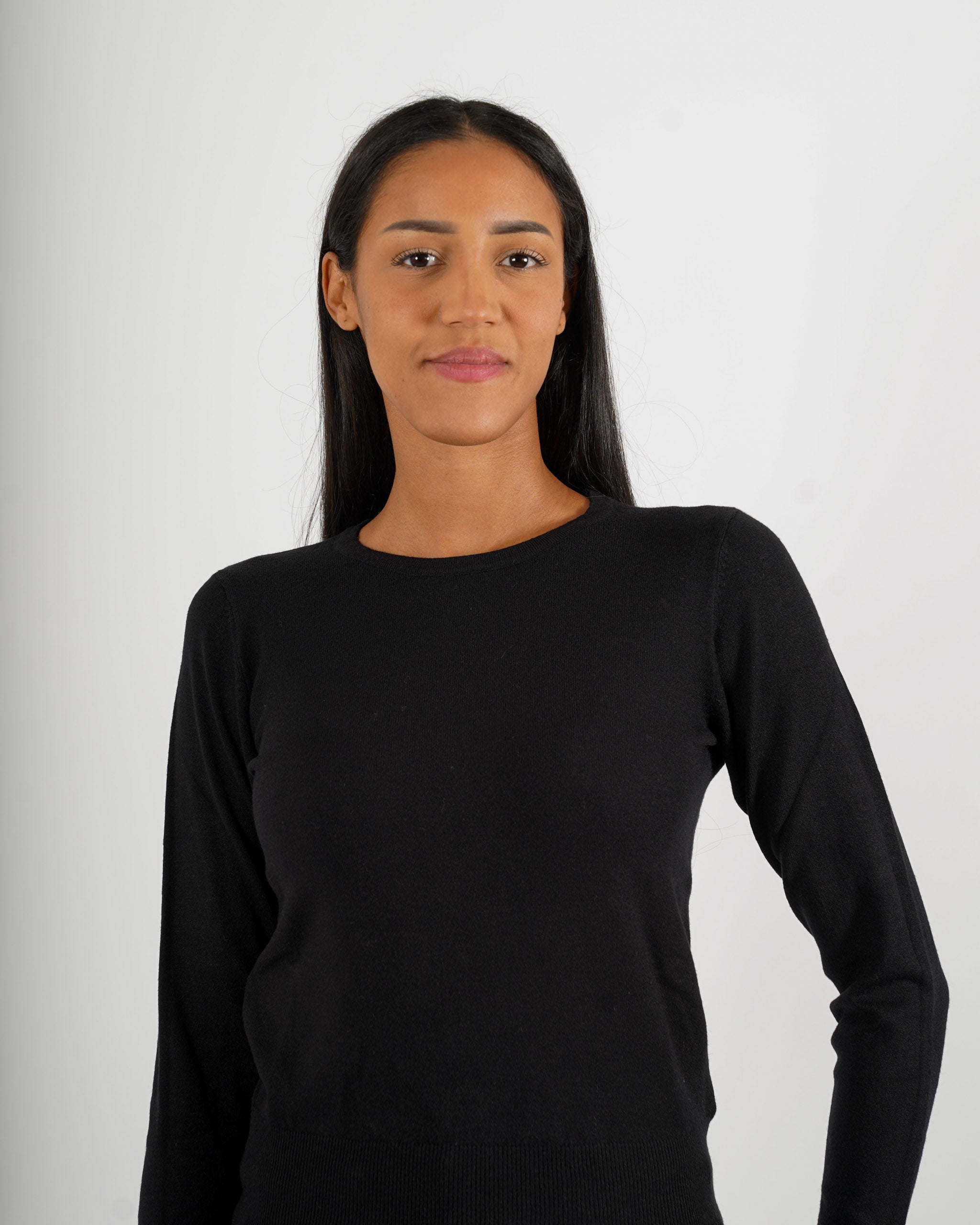 Maglia girocollo slim fit in mano viscosa - Canapa