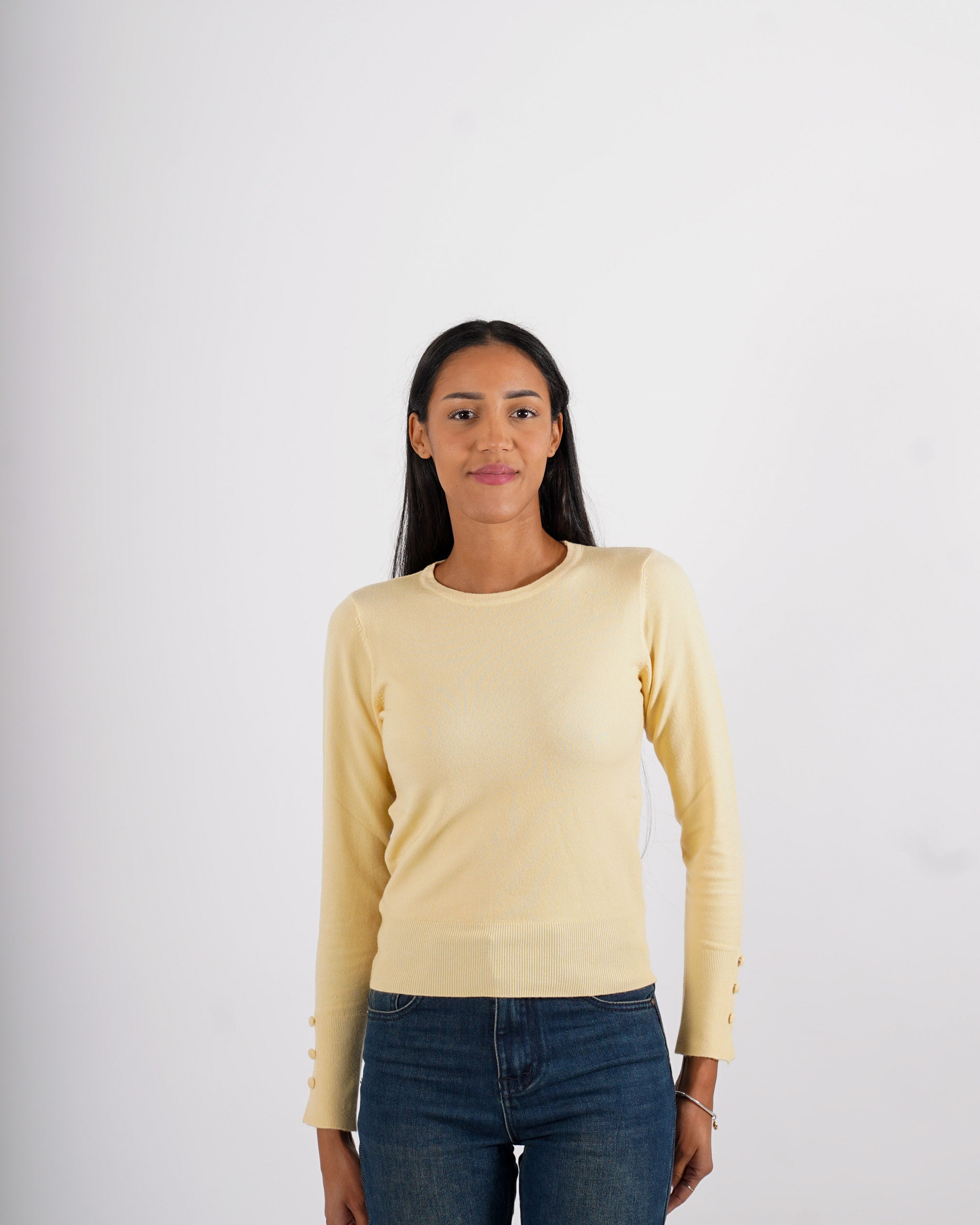 Maglia girocollo slim fit in mano viscosa - Canapa