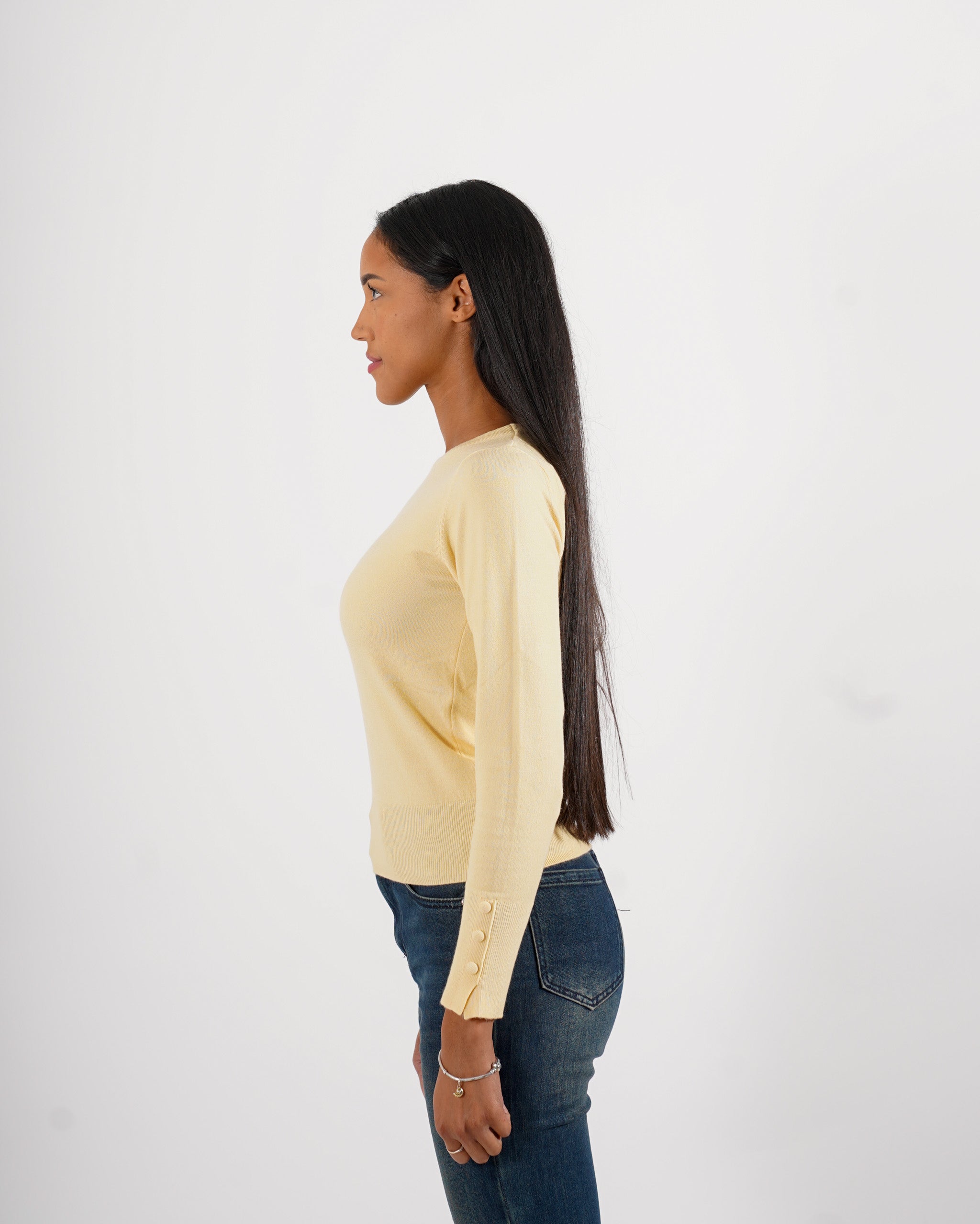 Maglia girocollo slim fit in mano viscosa - Canapa