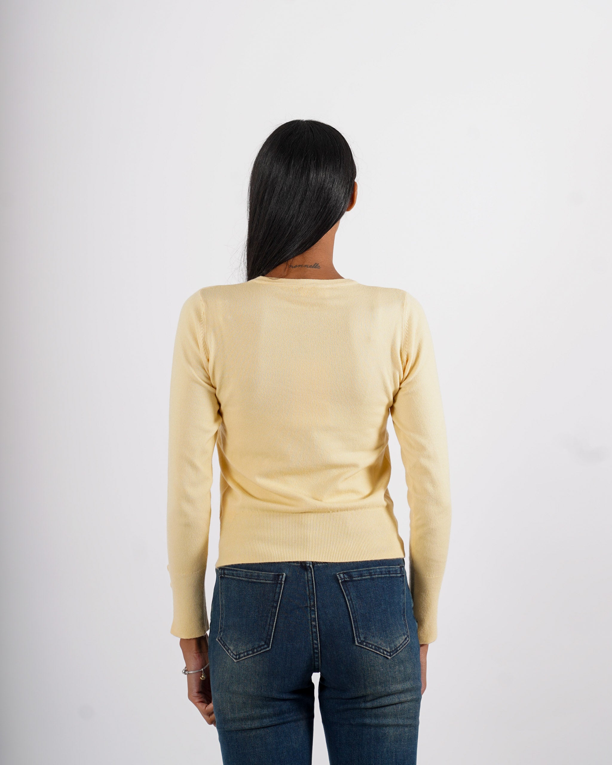 Maglia girocollo slim fit in mano viscosa - Canapa