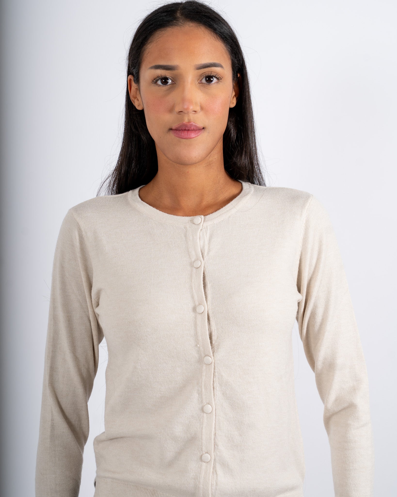 Cardigan in maglia con bottoni tono su tono - Miglio