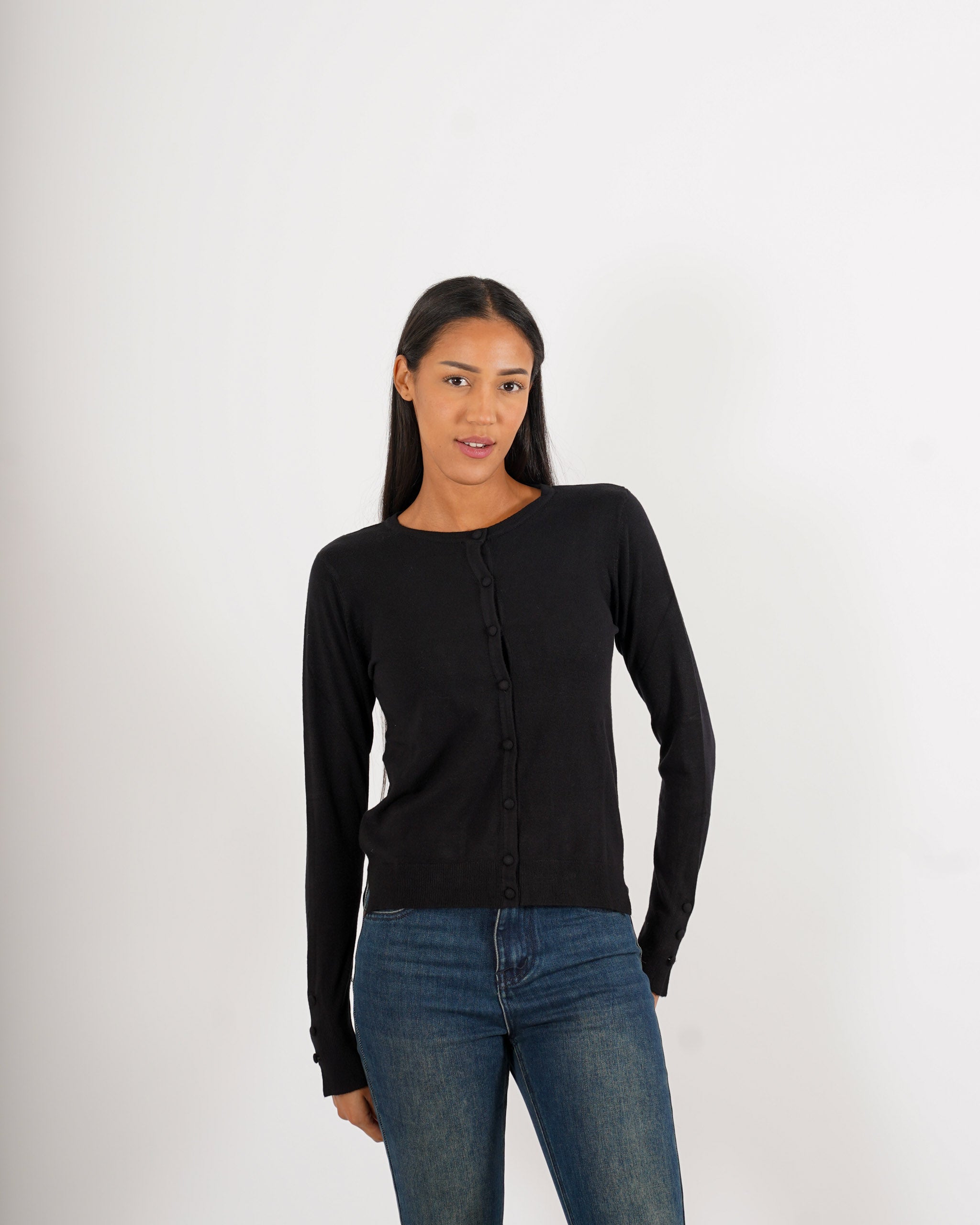 Cardigan in maglia con bottoni tono su tono - Miglio