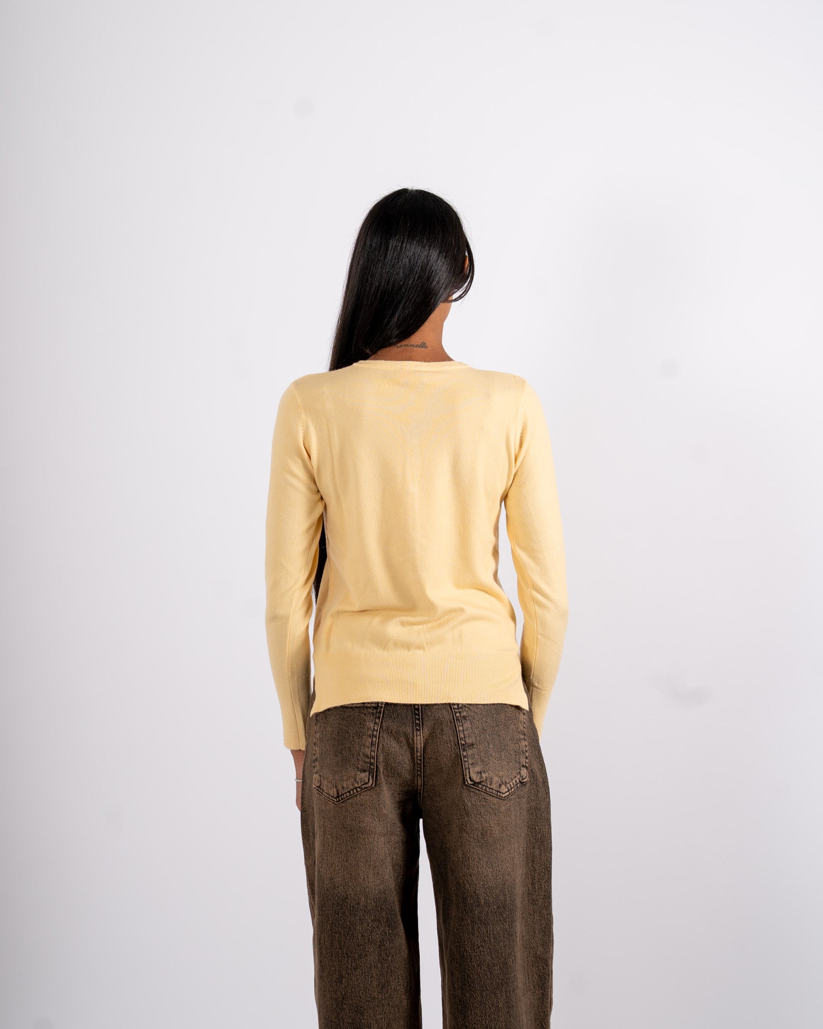 Cardigan in maglia con bottoni tono su tono - Miglio