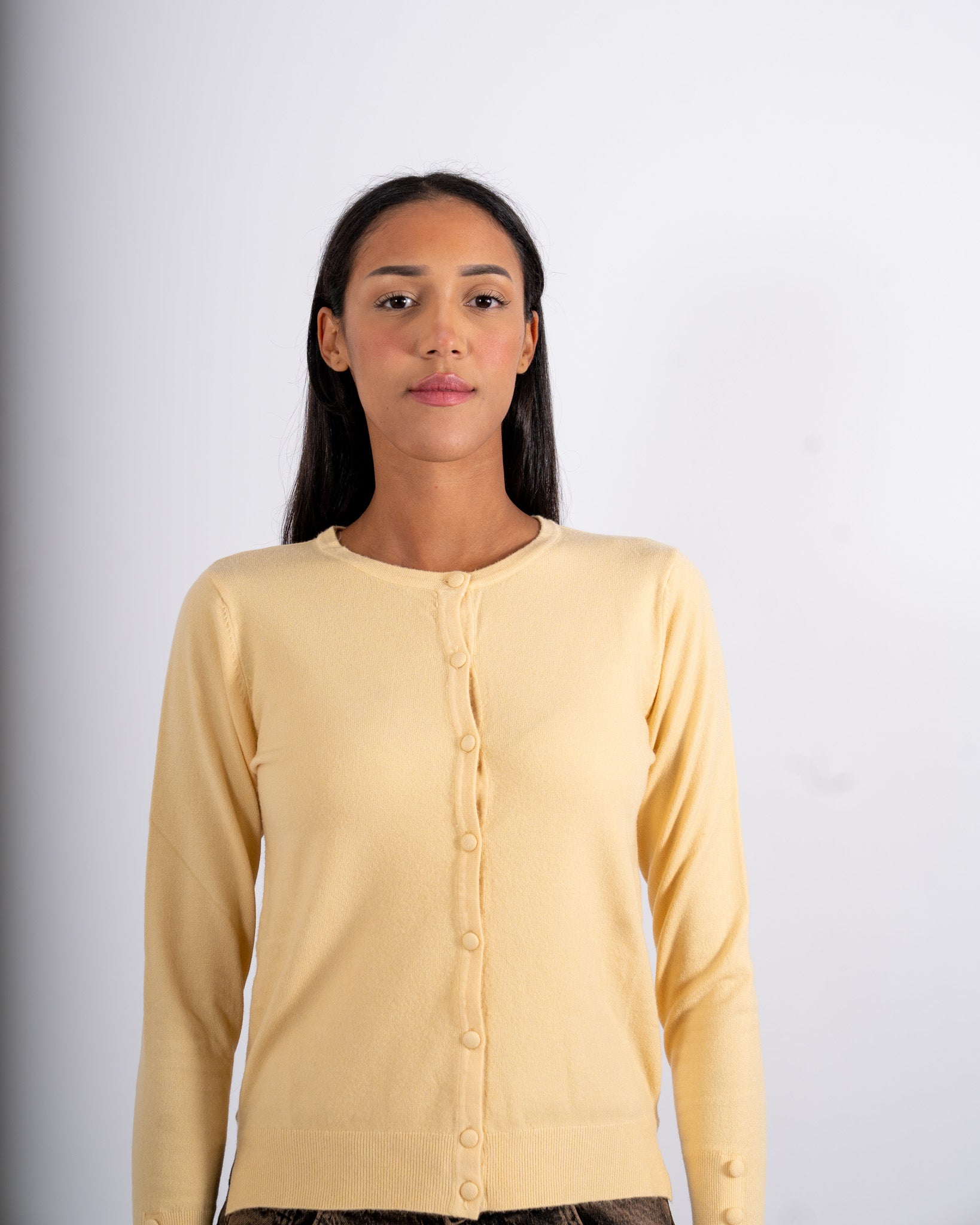 Cardigan in maglia con bottoni tono su tono - Miglio