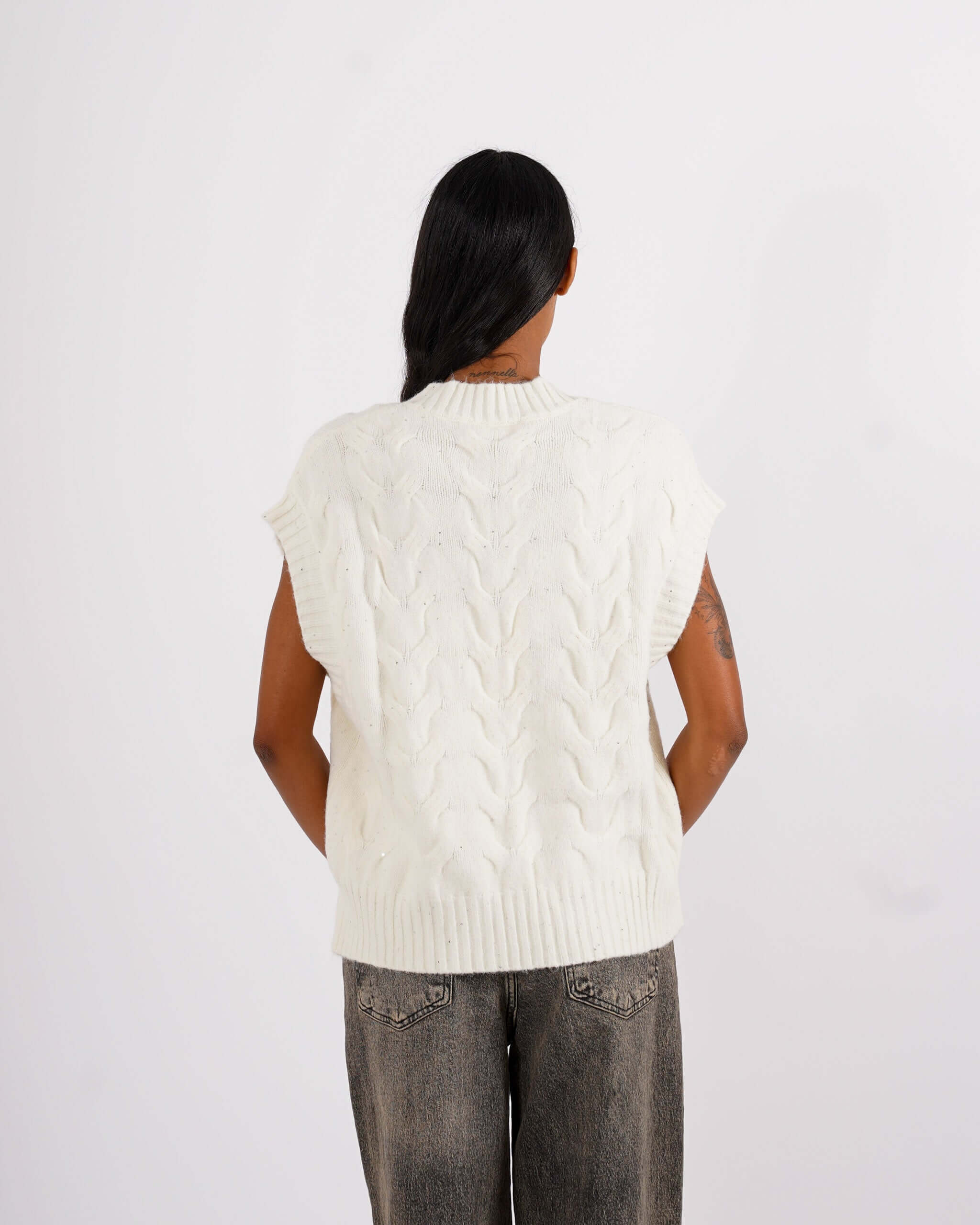 Gilet over in tricot con micropaillettes - Platt - Hope Fashion