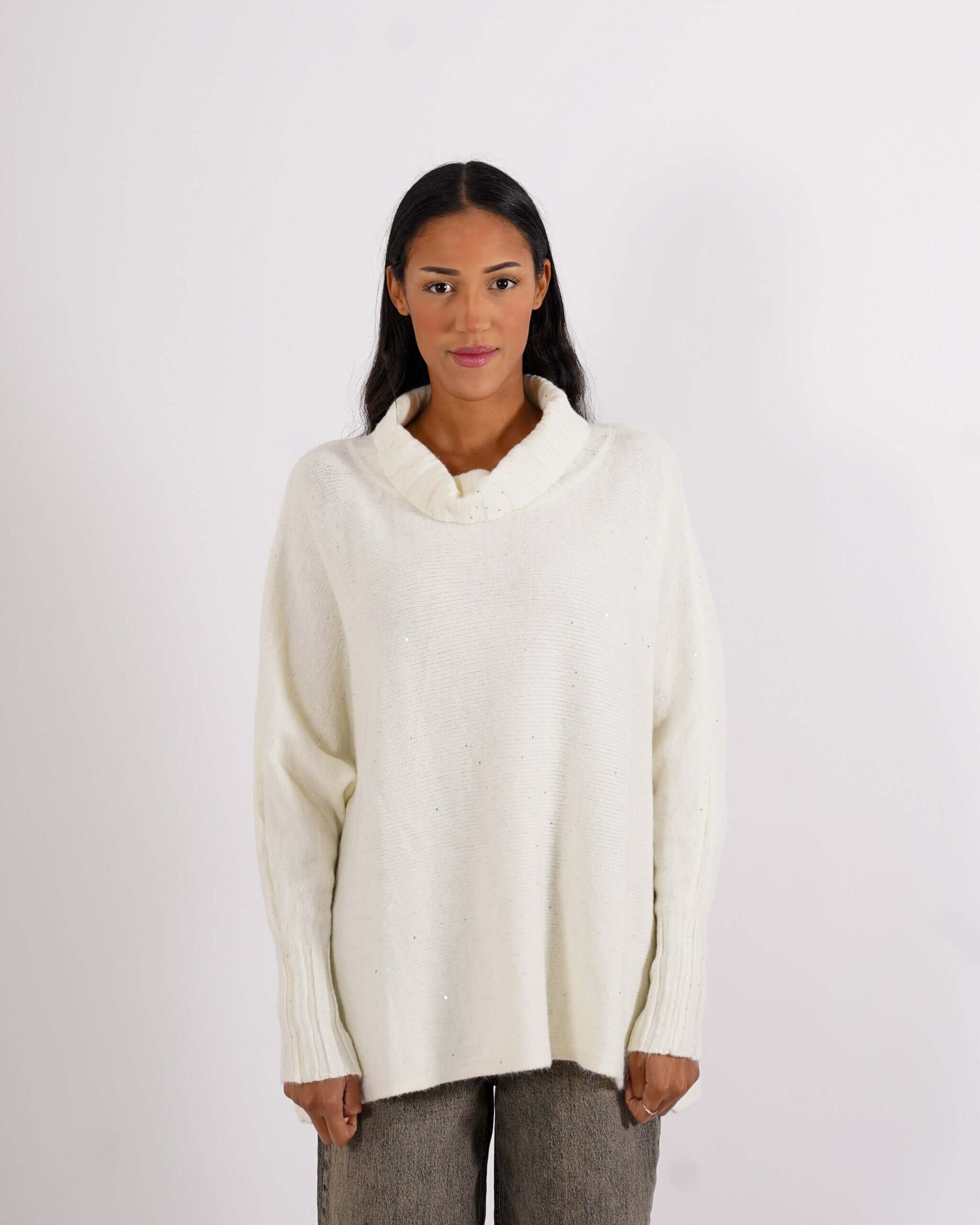 Maglia collo alto con manica a costa - Franz - Hope Fashion