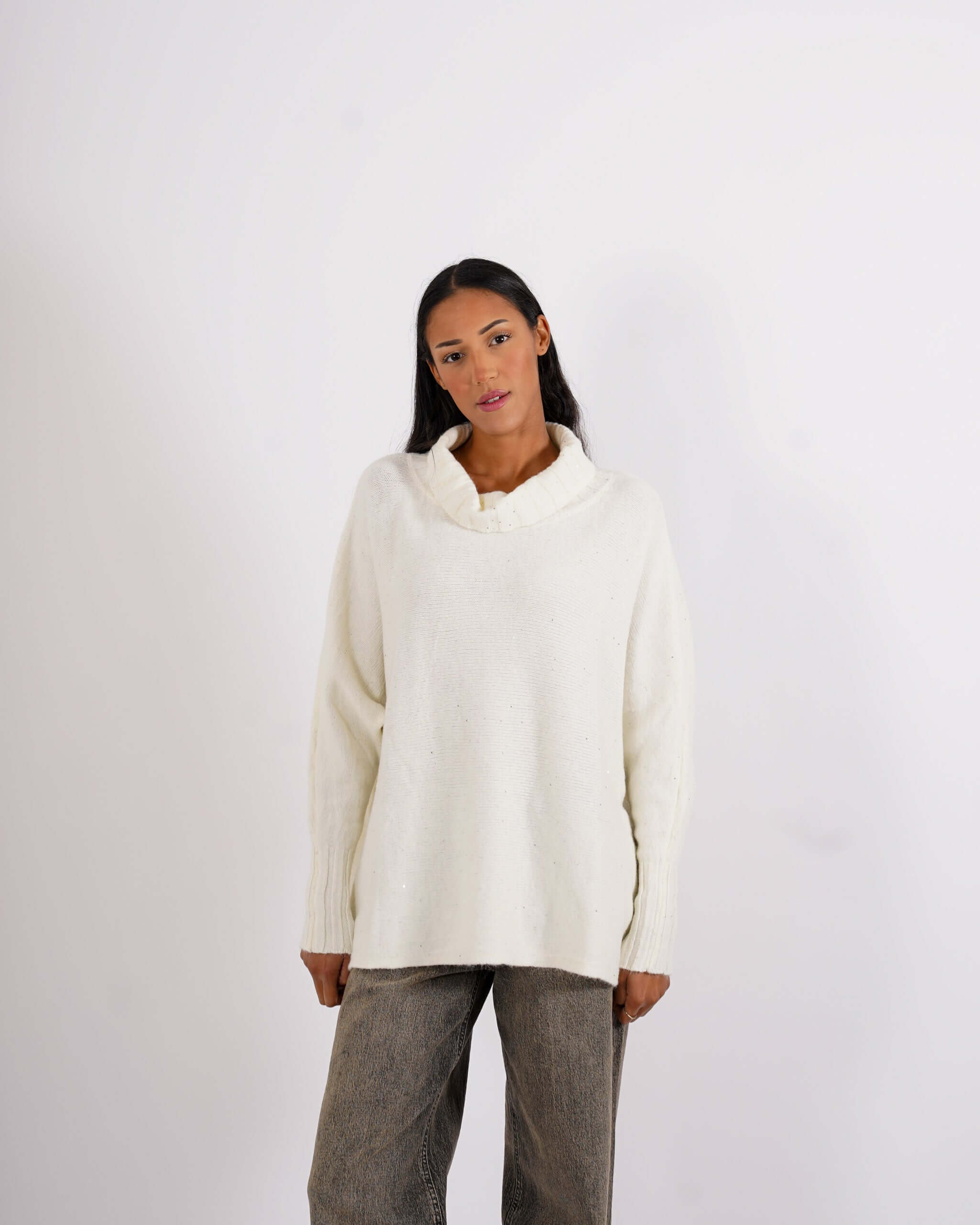 Maglia collo alto con manica a costa - Franz - Hope Fashion