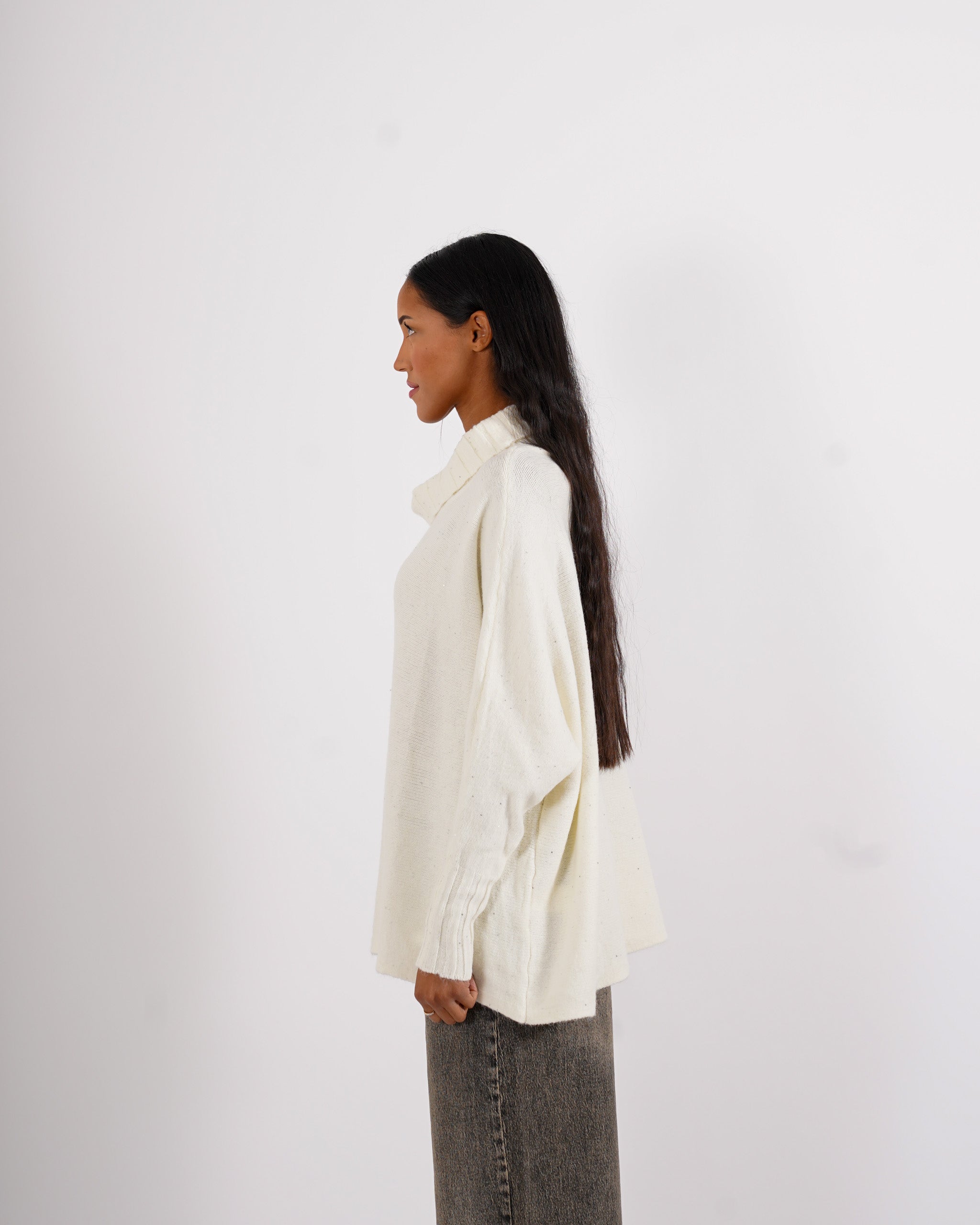 Maglia collo alto con manica a costa - Franz