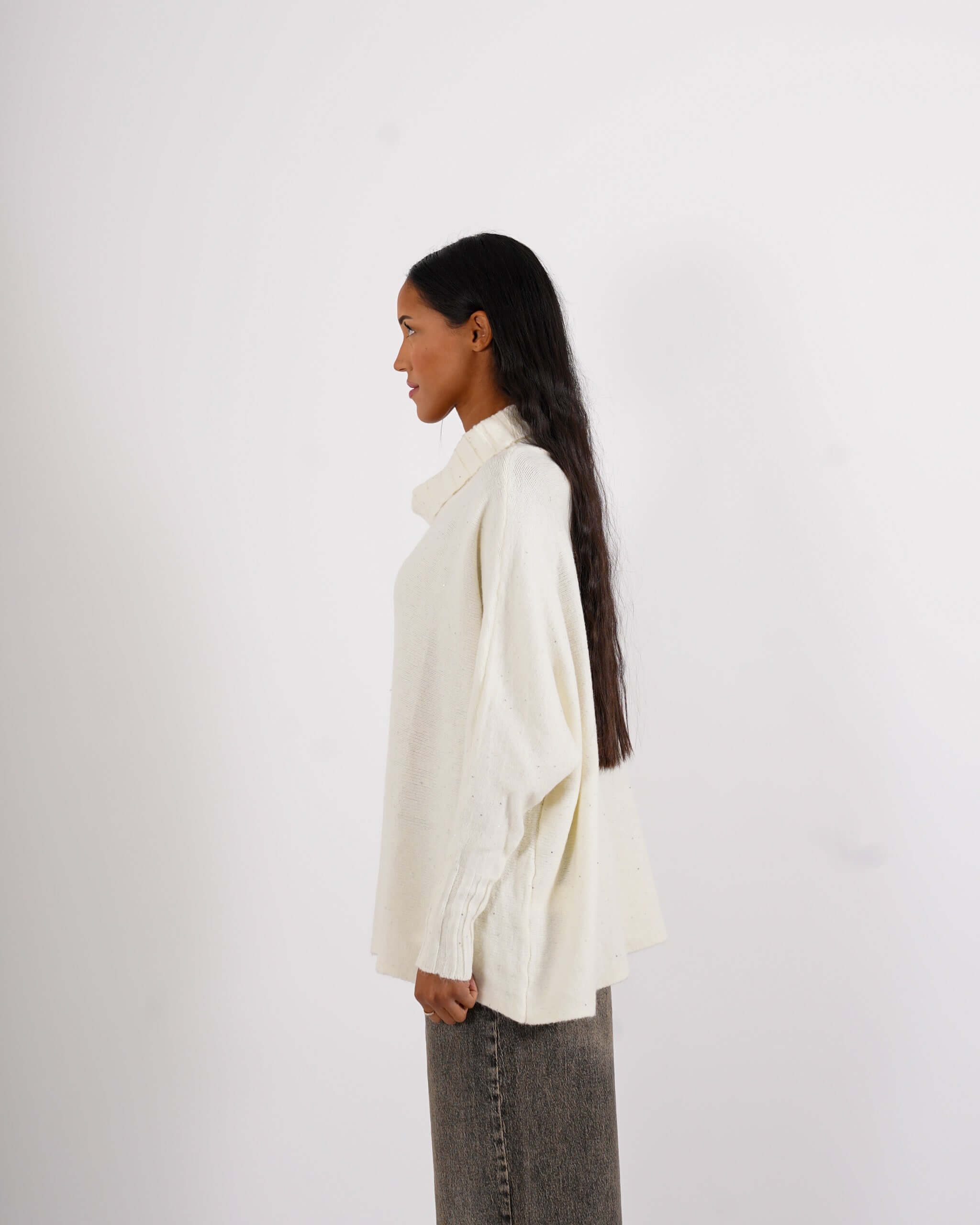 Maglia collo alto con manica a costa - Franz - Hope Fashion